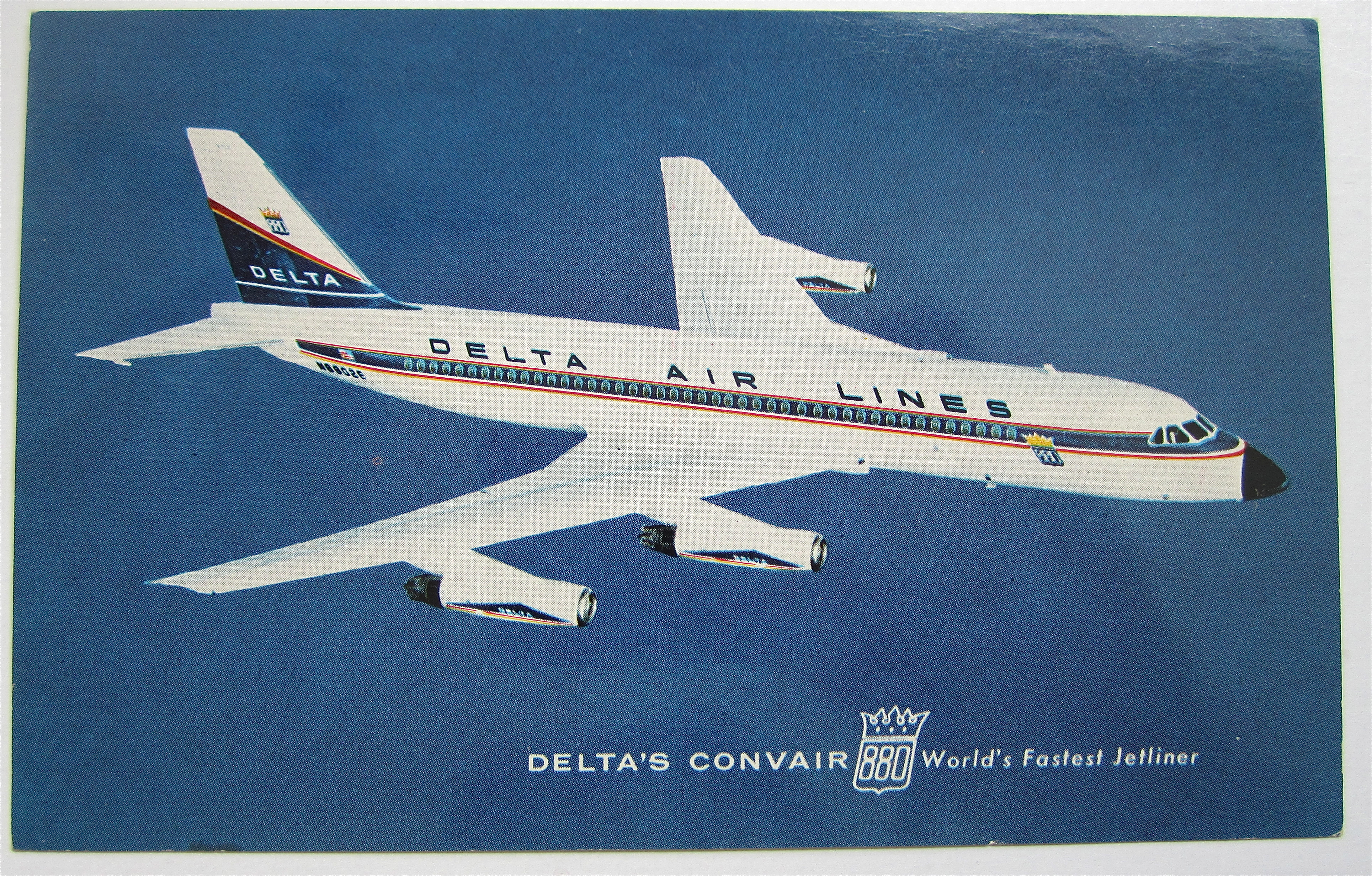 Delta Airlines Delta Convair 880 Airplane Postcard