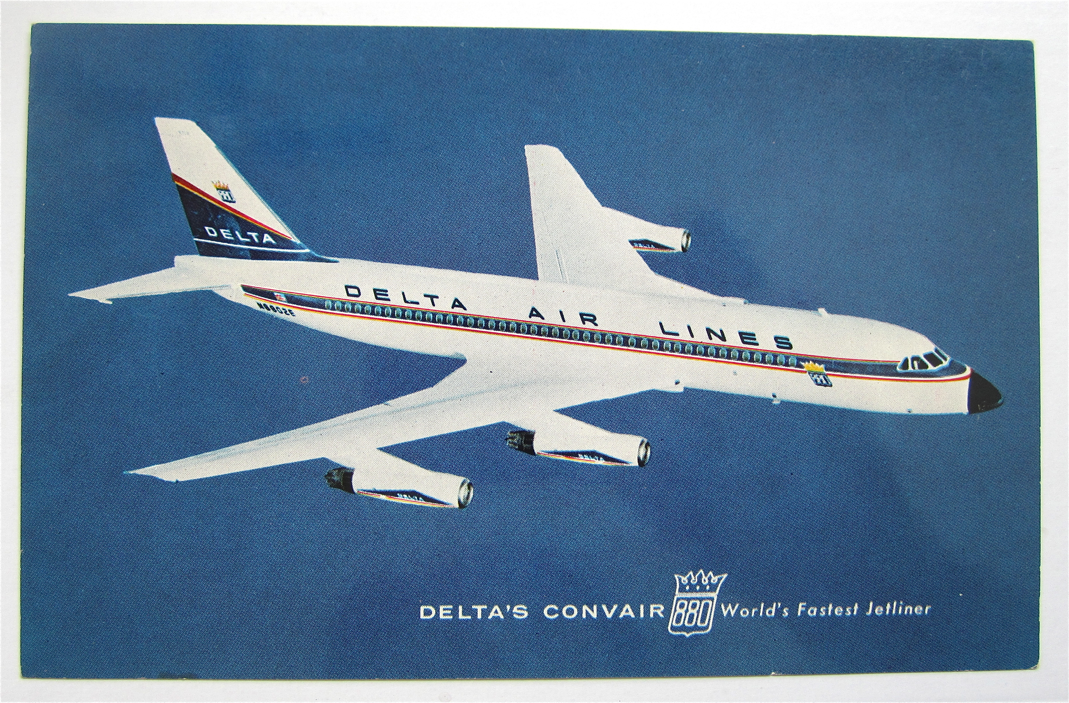 Delta Airlines Delta Convair 880 Airplane Postcard