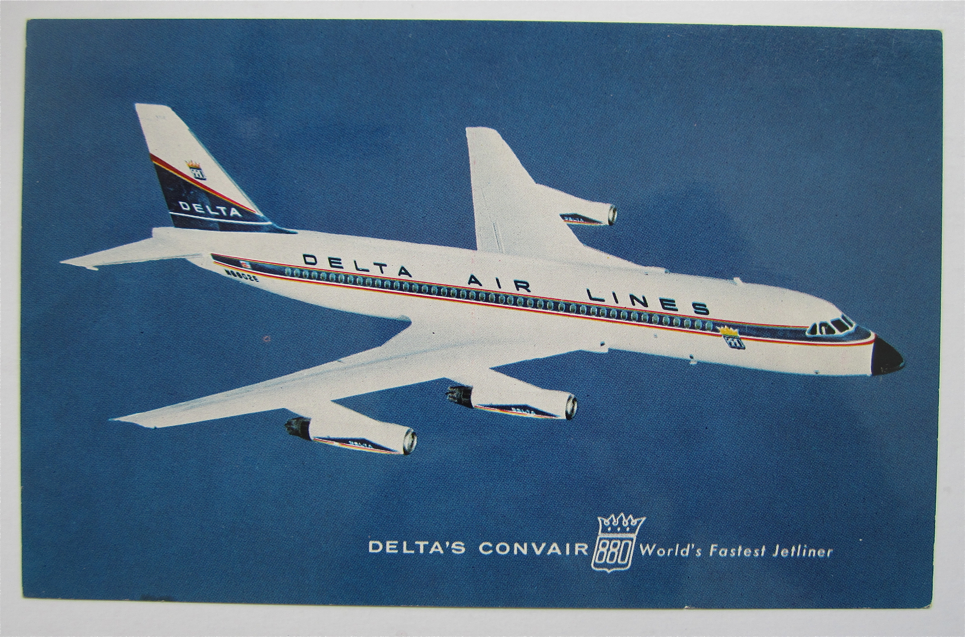 Delta Airlines Delta Convair 880 Airplane Postcard