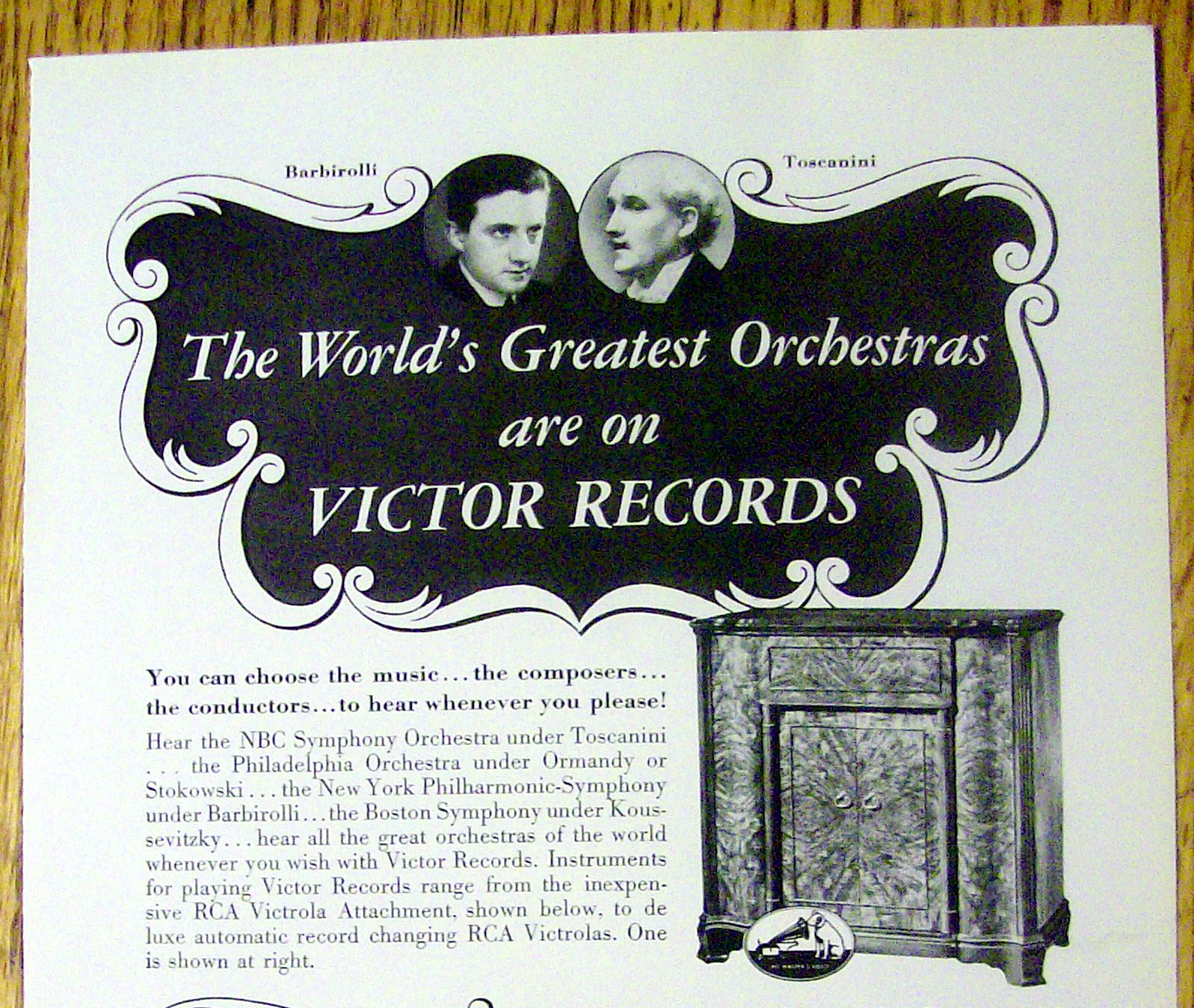 1939 RCA Victrola with Barbirolli & Toscanini