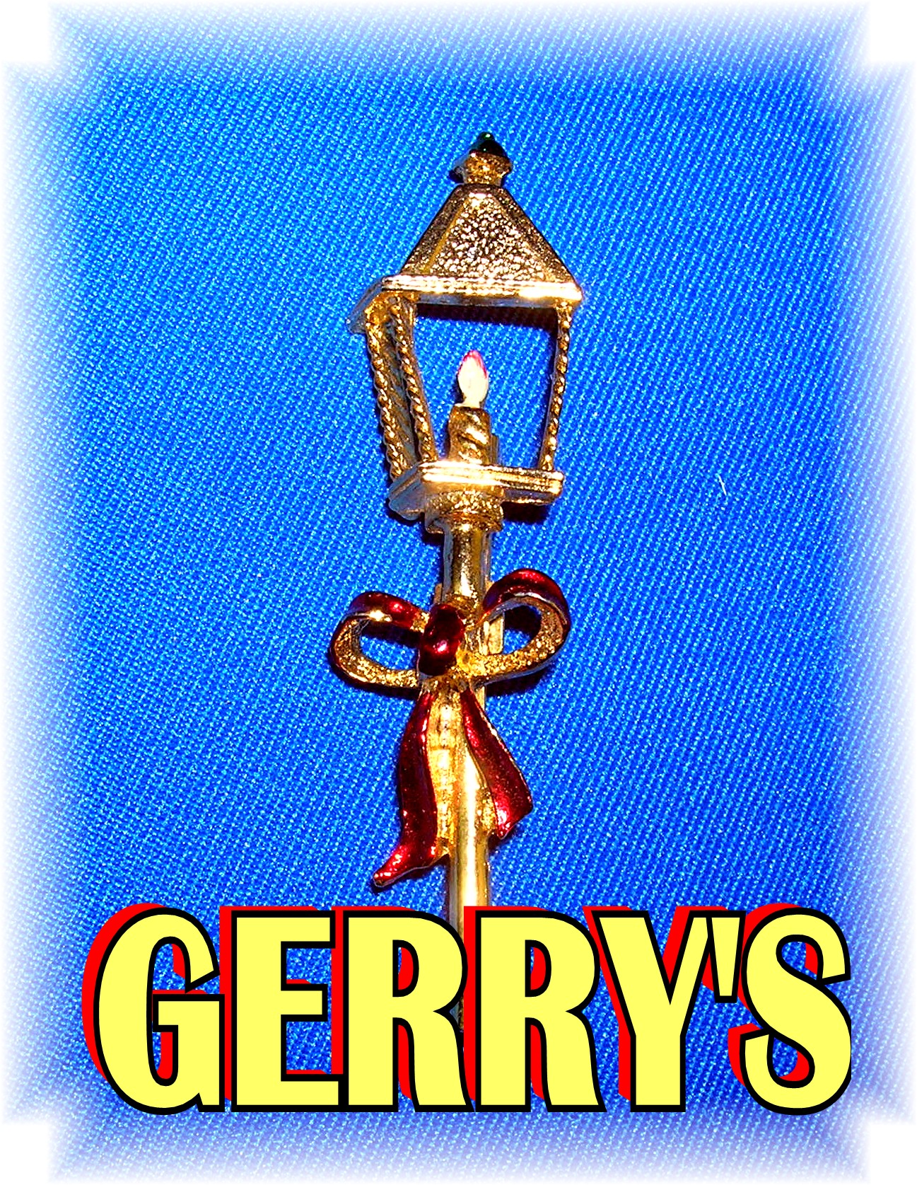 2 1/2 Inch Vintage Gerry's Christmas Lamp Brooch Pin