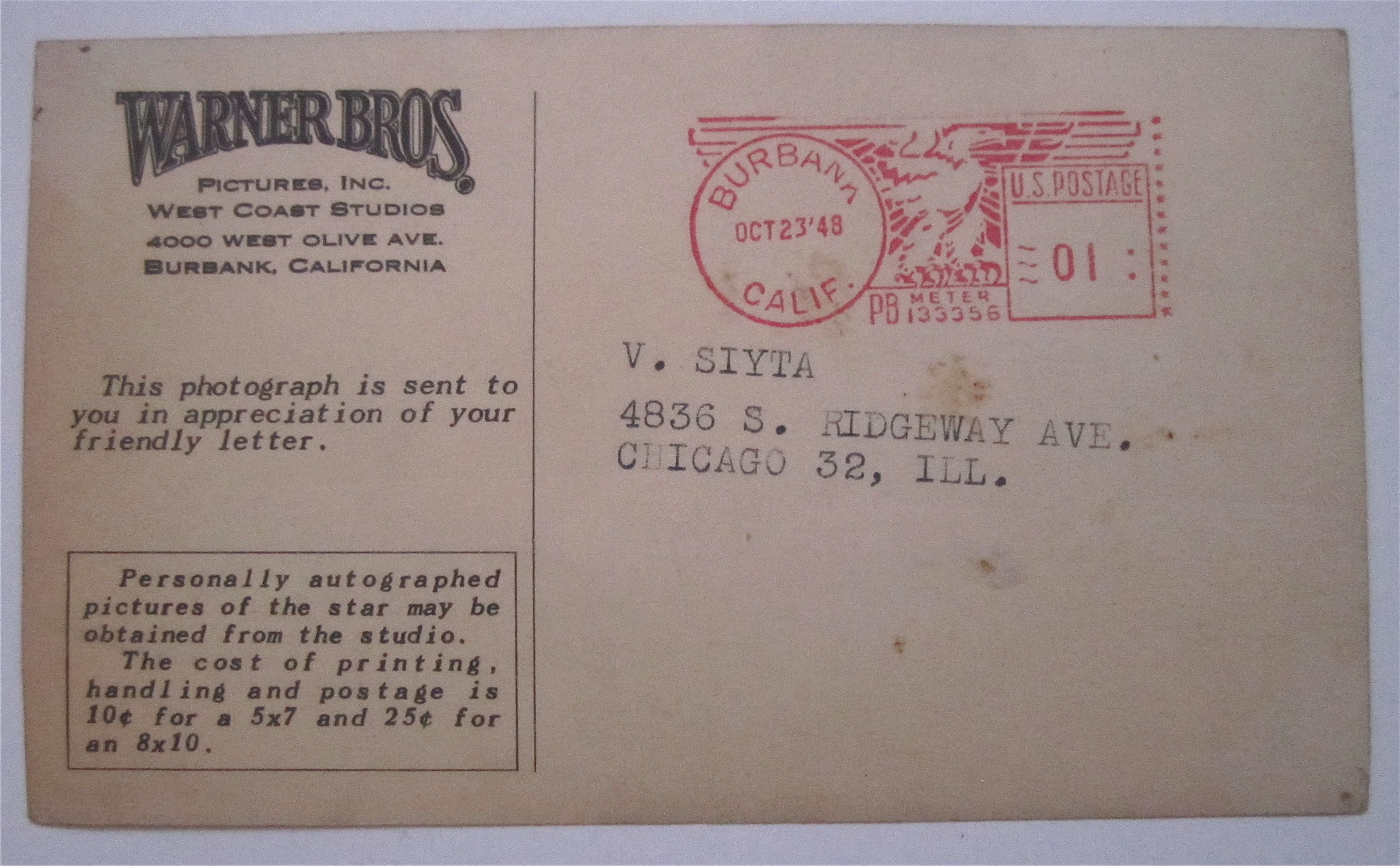 Errol Flynn Postcard