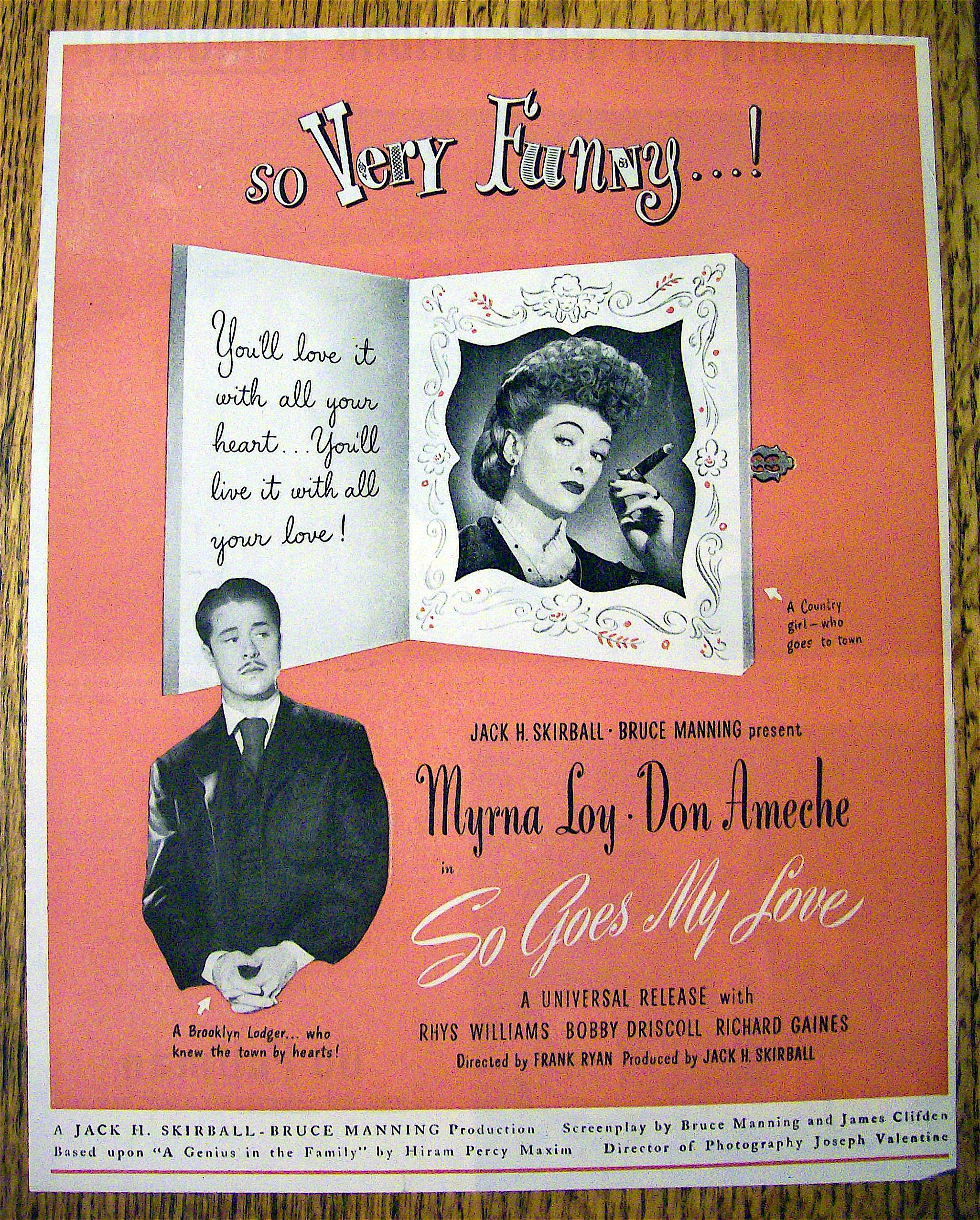 1946 So Goes My Love with Myrna Loy & Don Ameche