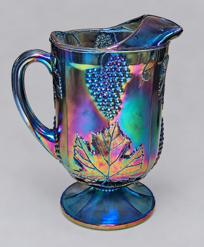 Carnival glass iced tea set pitcher right