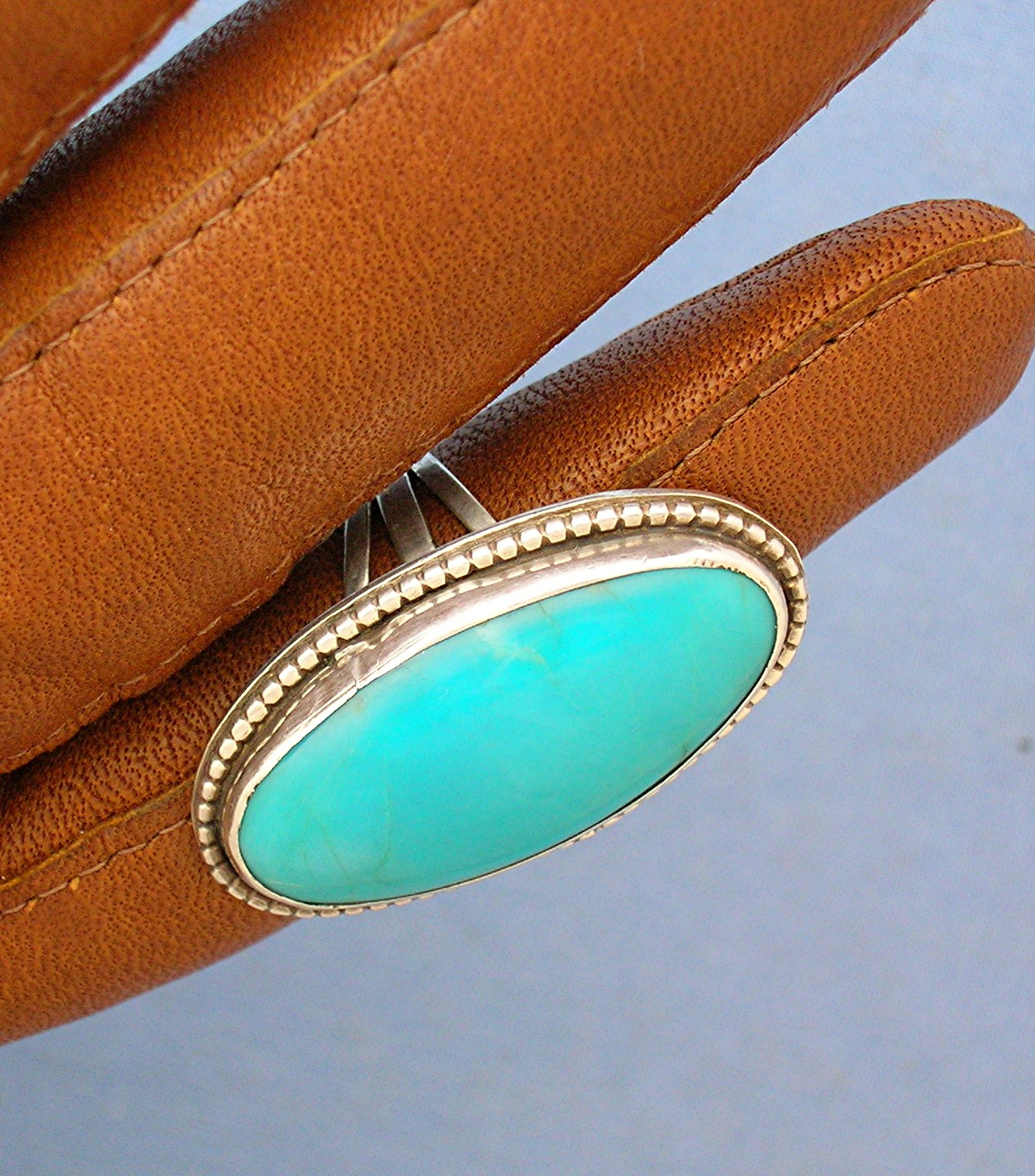 Native American Turquoise Sterling Silver  Ring 70s