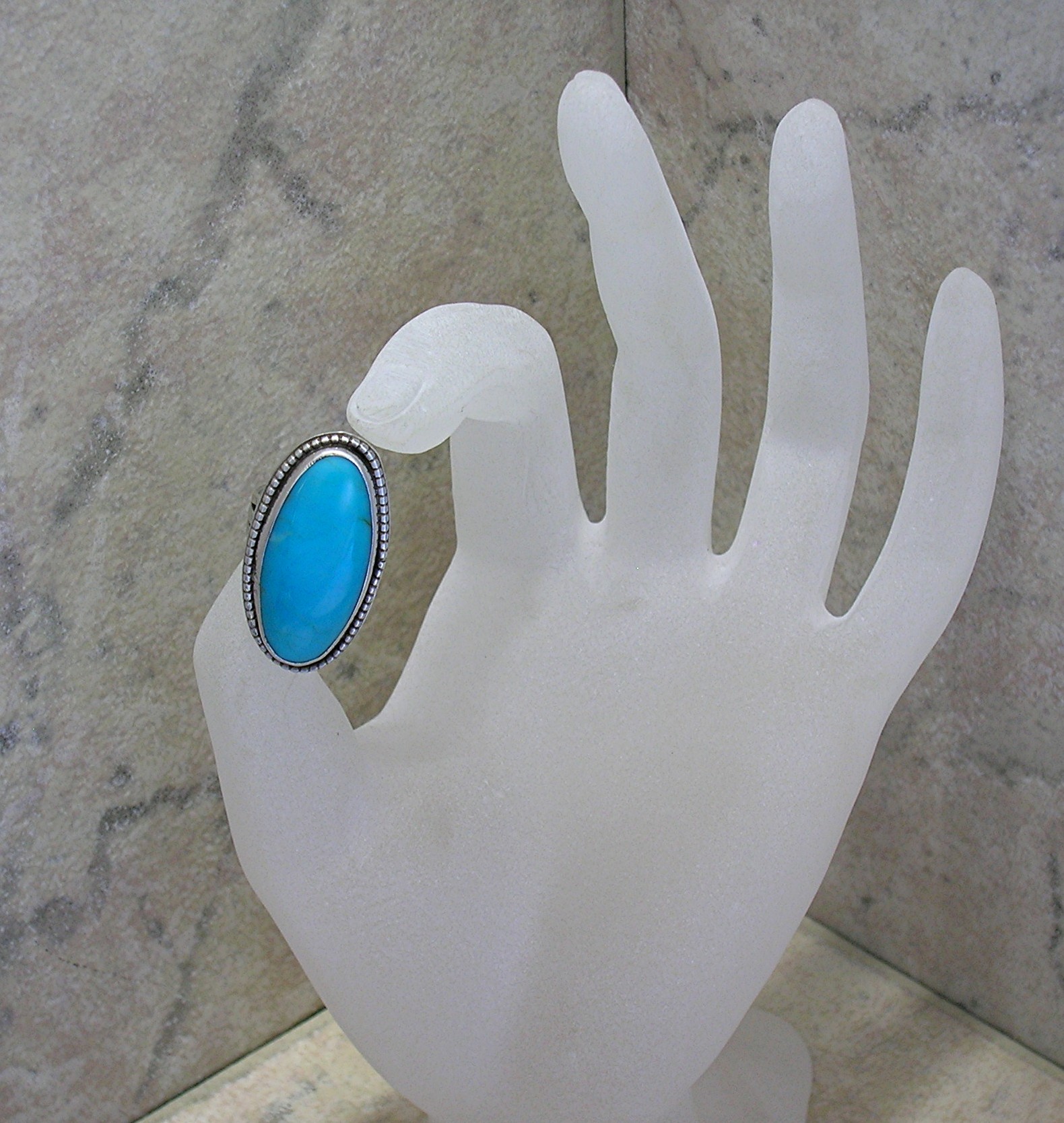 Native American Turquoise Sterling Silver  Ring 70s