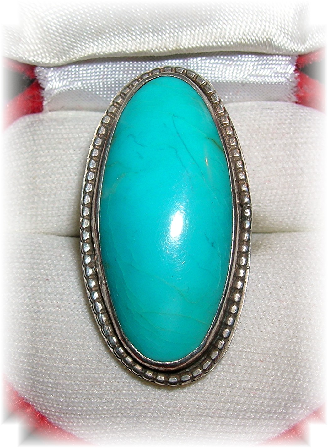 Native American Turquoise Sterling Silver Ring 70s