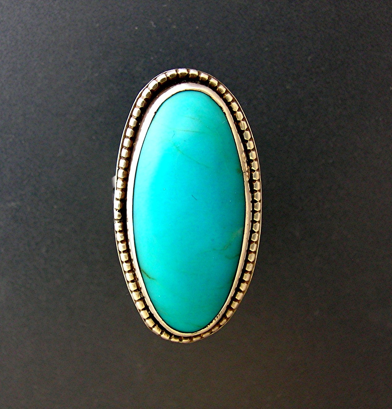 Native American Turquoise Sterling Silver  Ring 70s