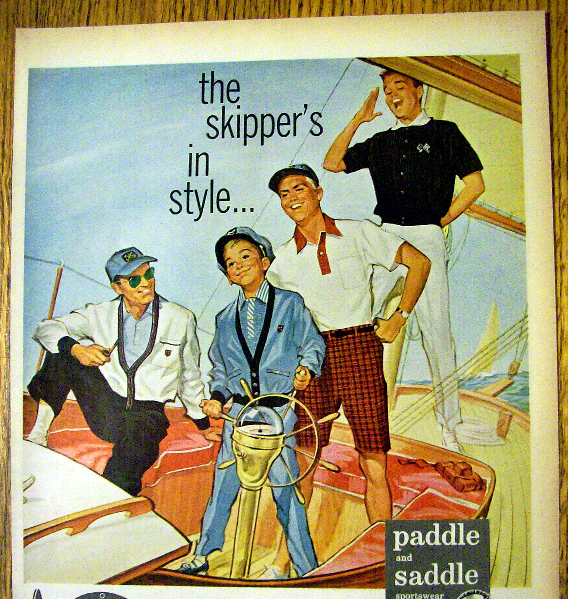 1956 Paddle and Saddle Clothing with Men on Boat