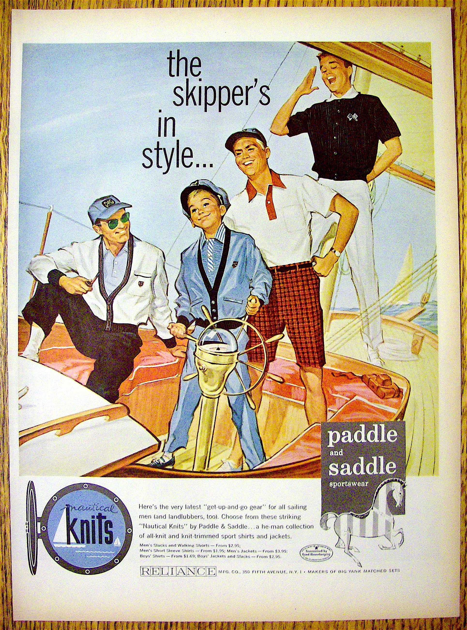 1956 Paddle and Saddle Clothing with Men on Boat