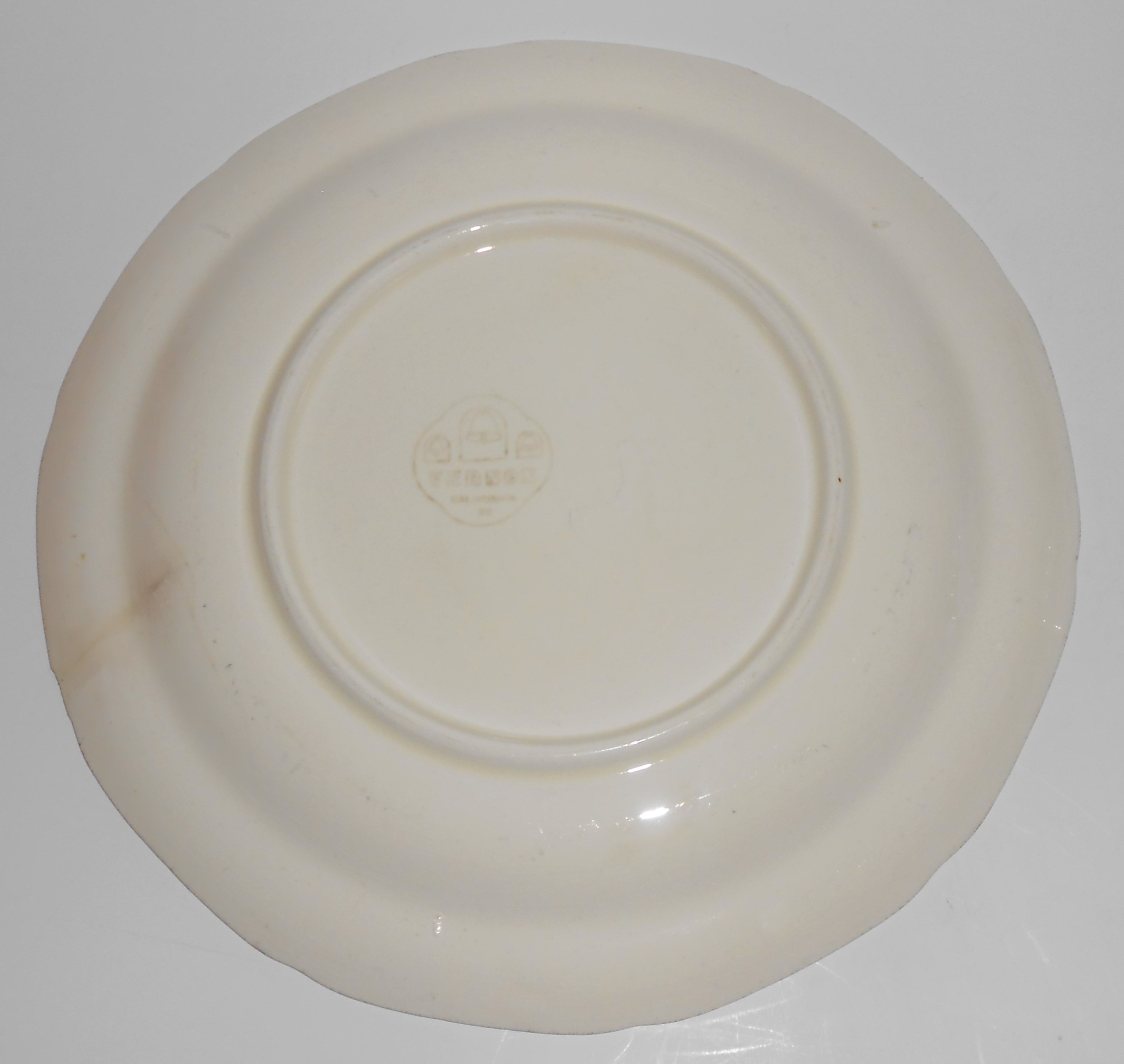Early Poxon Vernon Pottery Basket w/Floral Garland Dinn