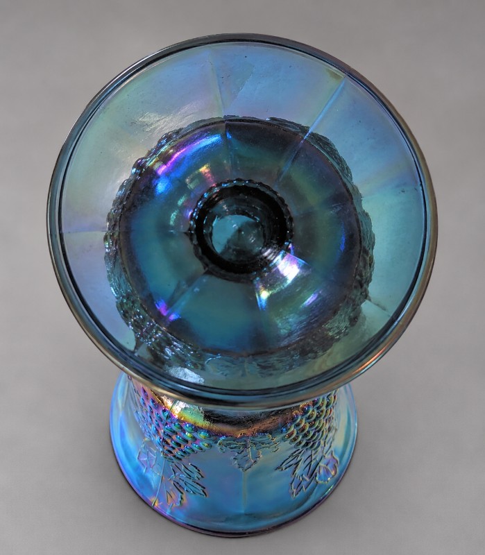 Carnival glass iced tea set goblet bottom