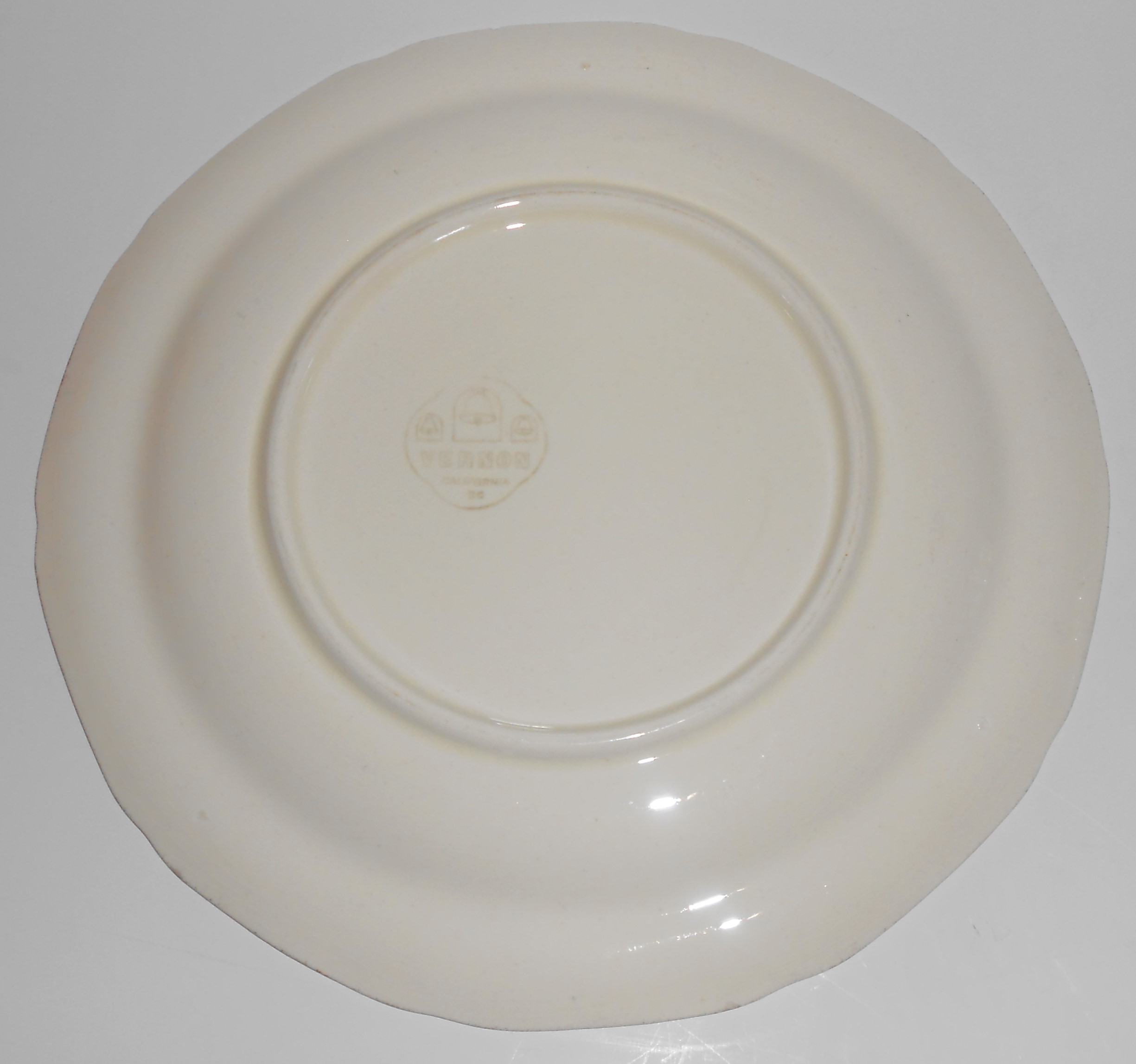 Early Poxon Vernon Pottery Basket w/Floral Garland Dinn