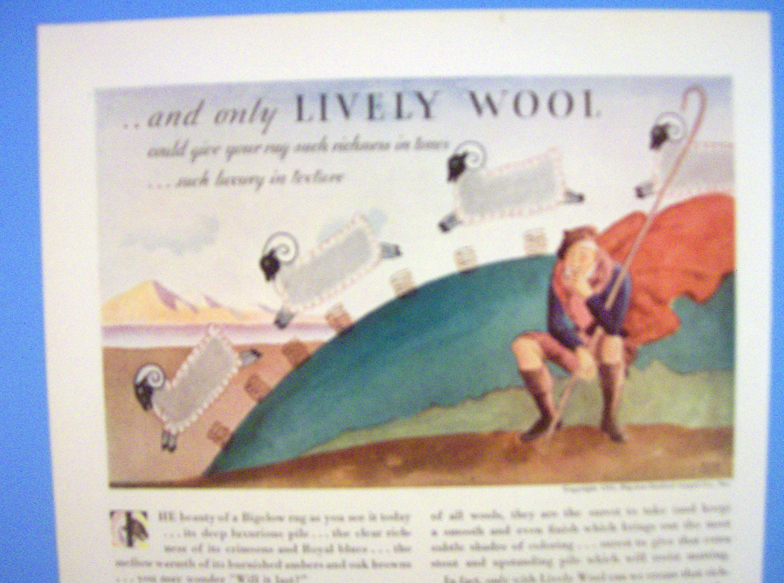 1938 Biglow Weavers with Shepherd & Sheep