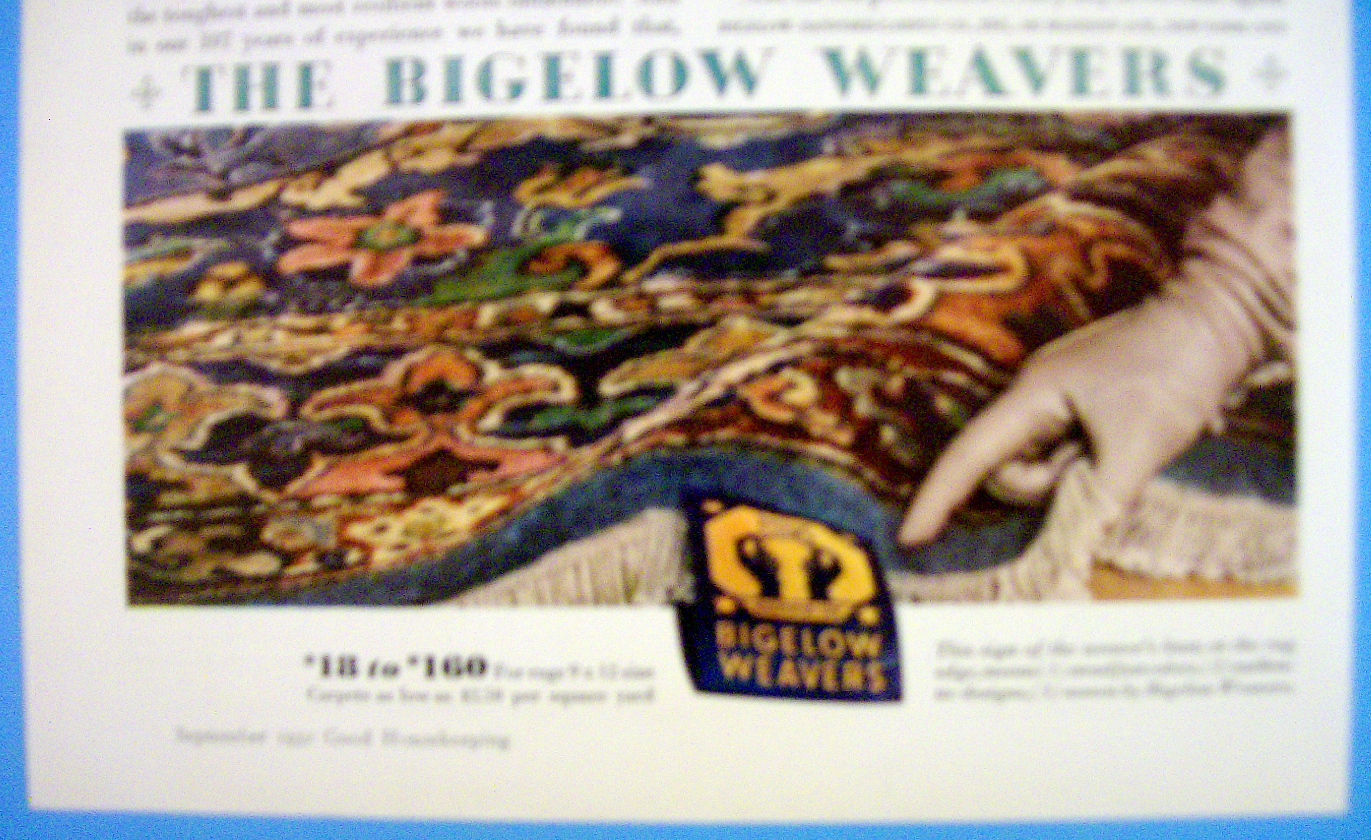 1938 Biglow Weavers with Shepherd & Sheep