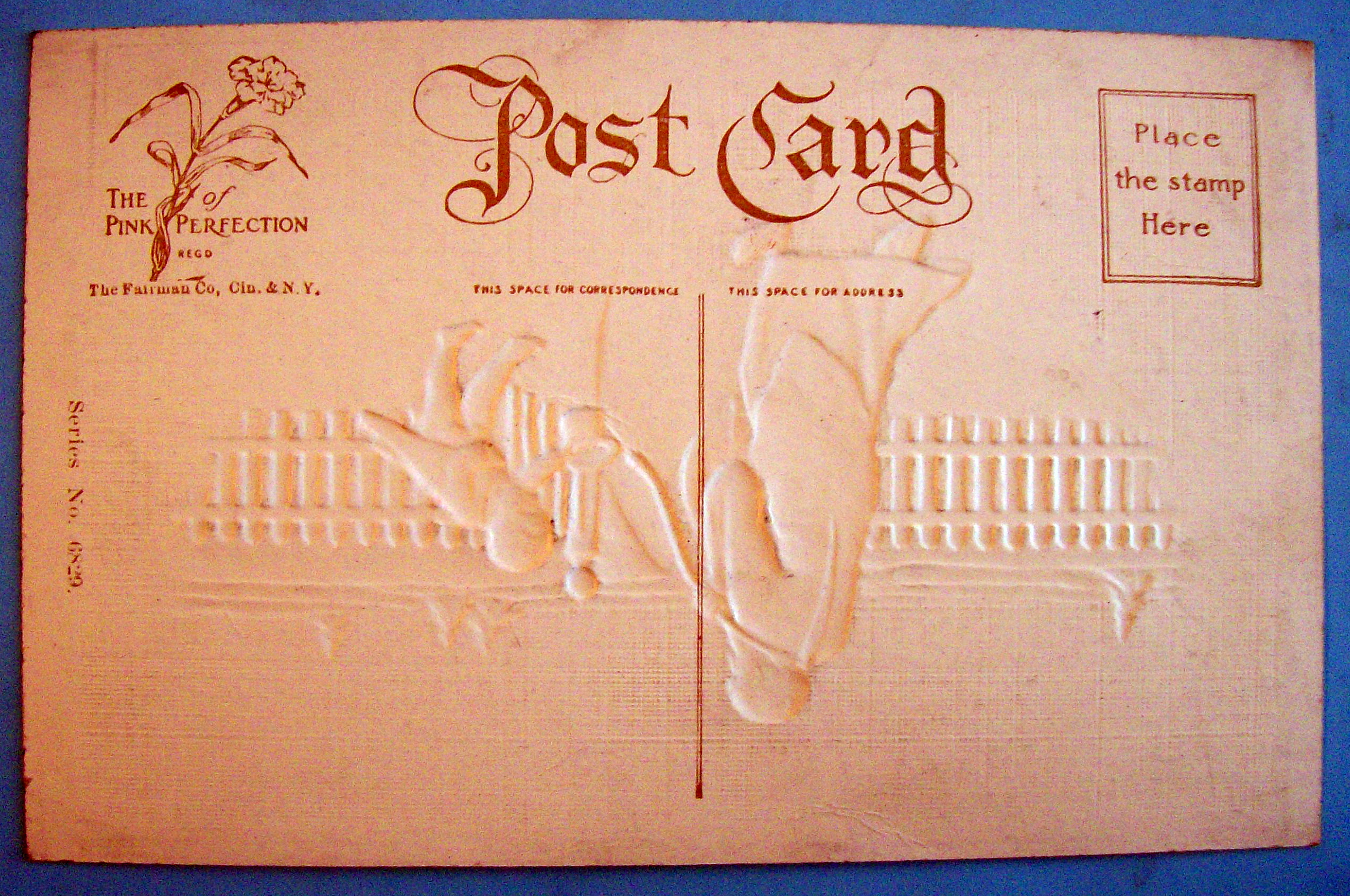 New Year Greetings Postcard w/ Boy Opening Gate For Man