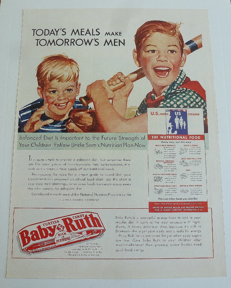 1943 Baby Ruth (Curtiss Candy) w/ Boys Playing Baseball
