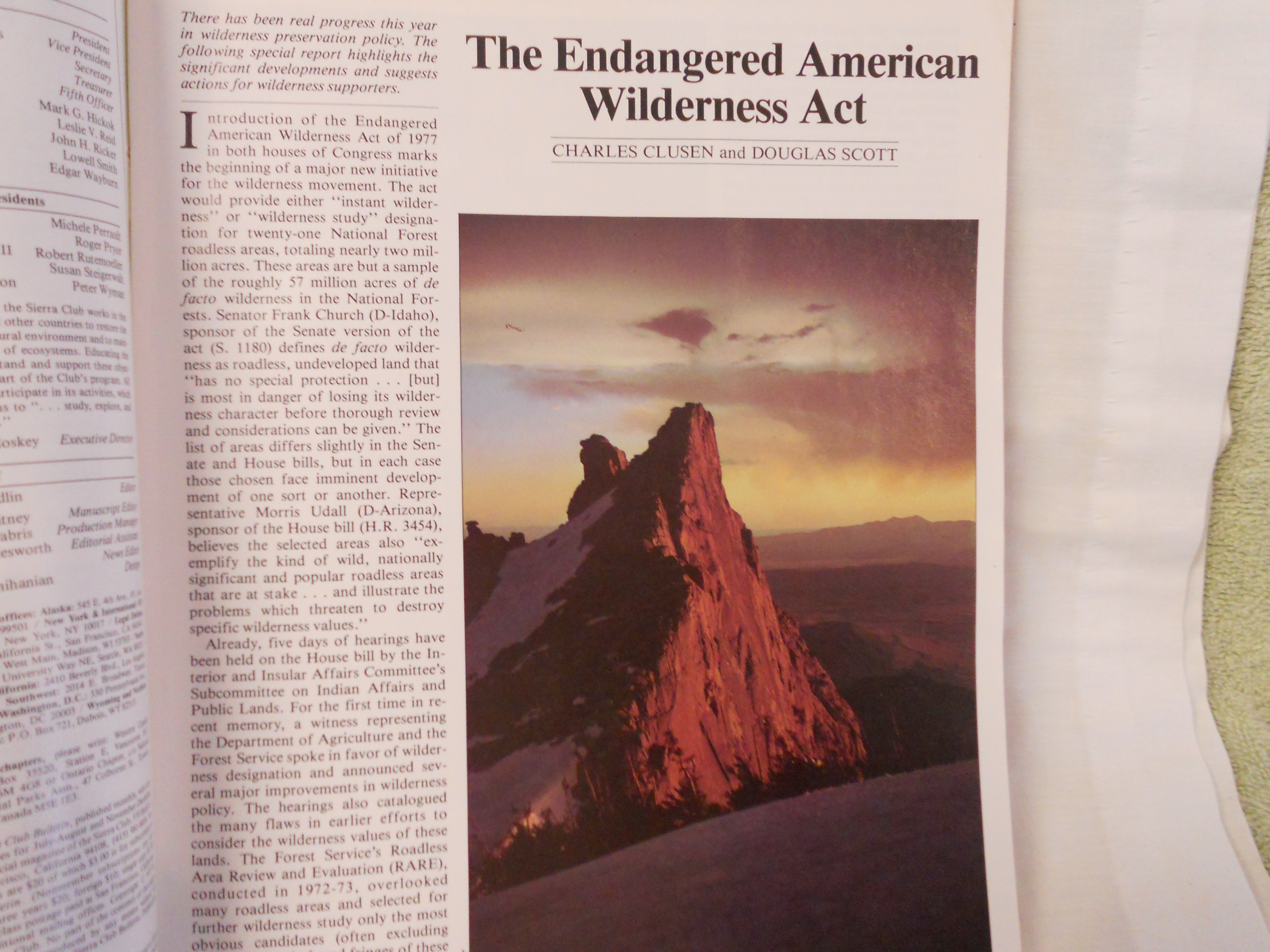 Sierra Club Magazine, CA., 1977