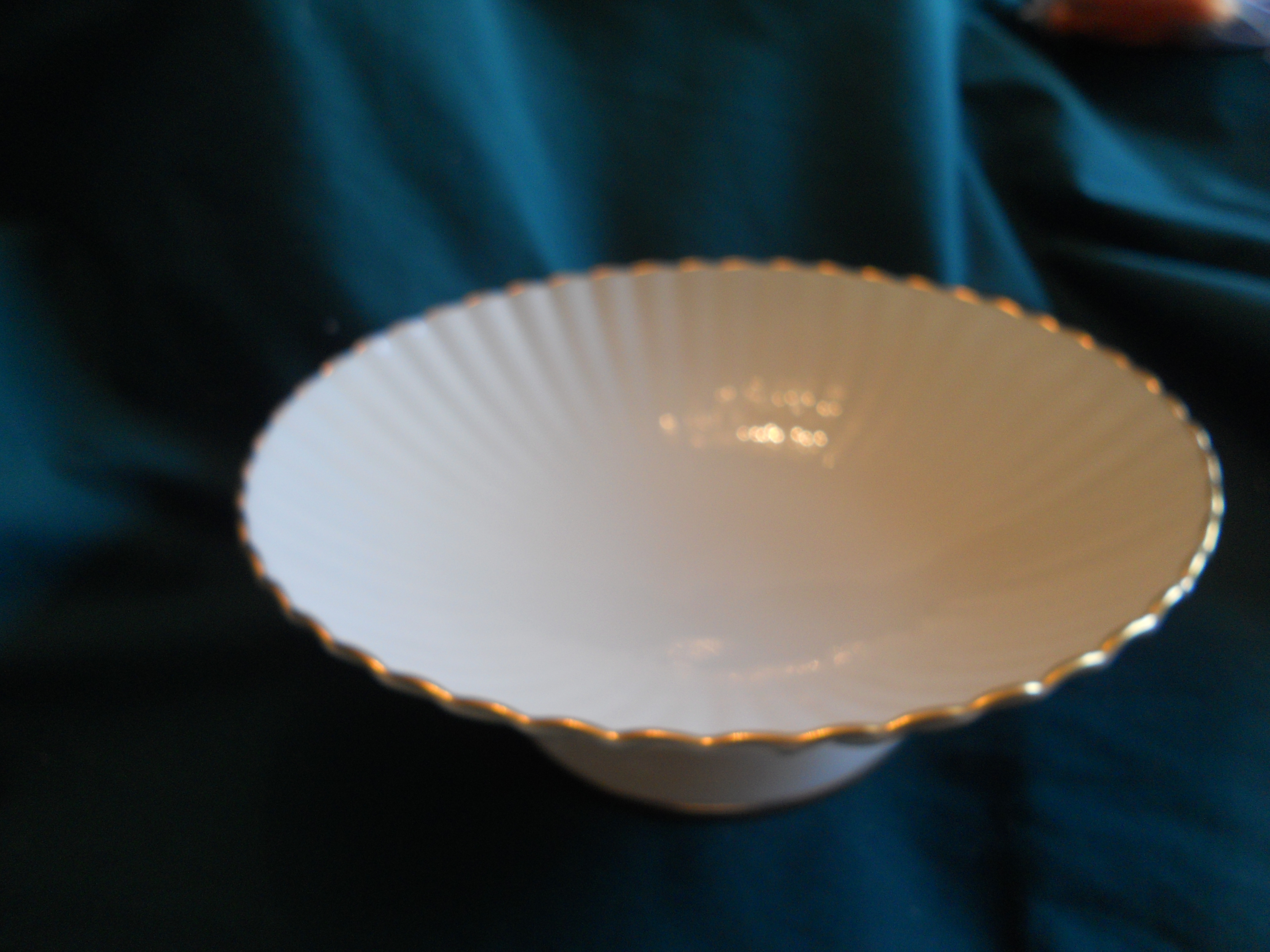 Lenox China Ivory Pedestal Bowl Gold Trim