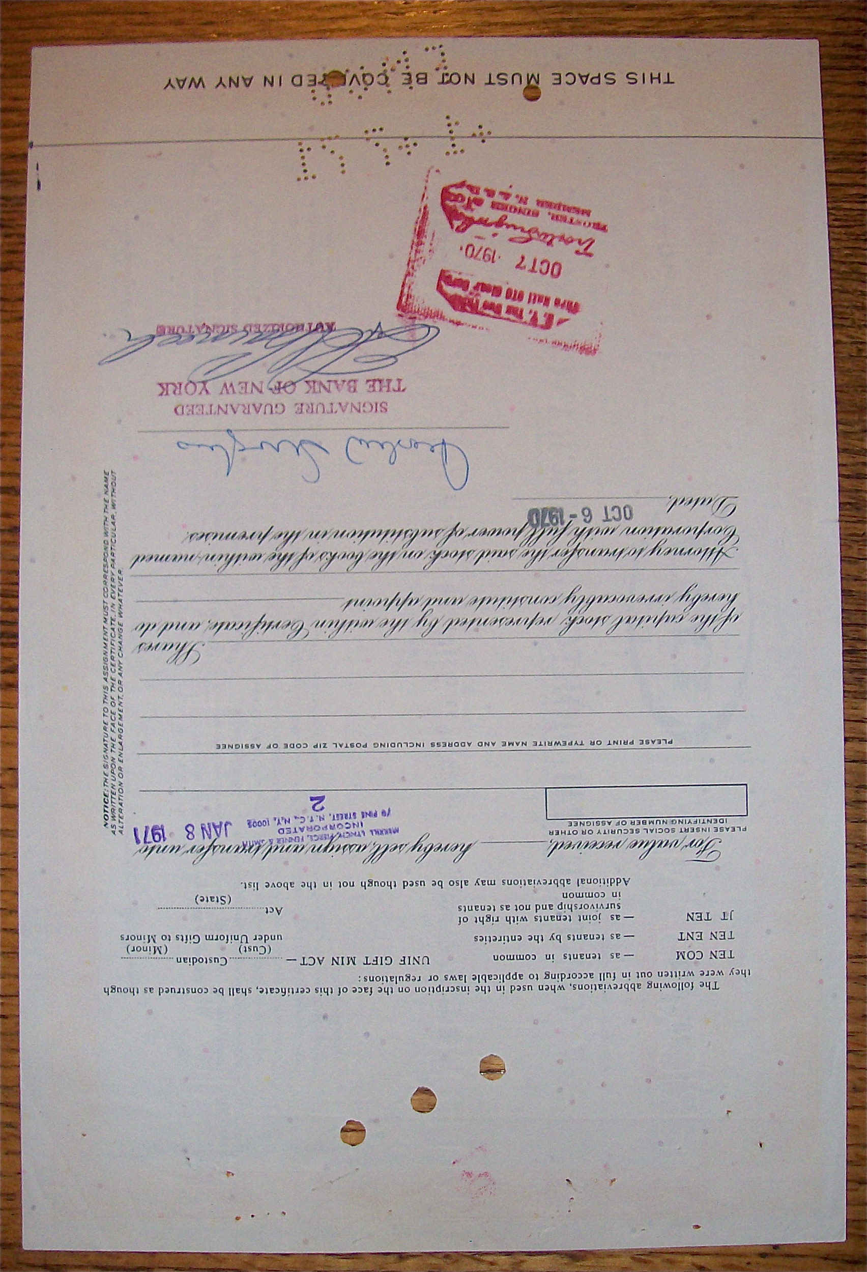 1970 Continental Mortgage Insurance Stock Certificate