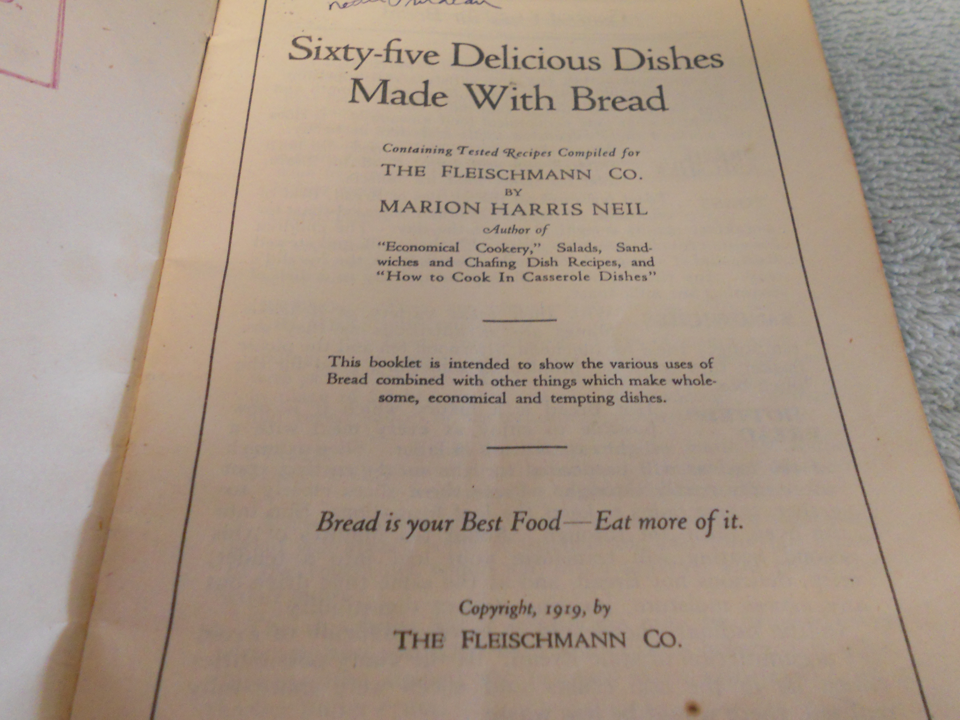 Fleishman's Sixty-Five Delicious Dishes Book