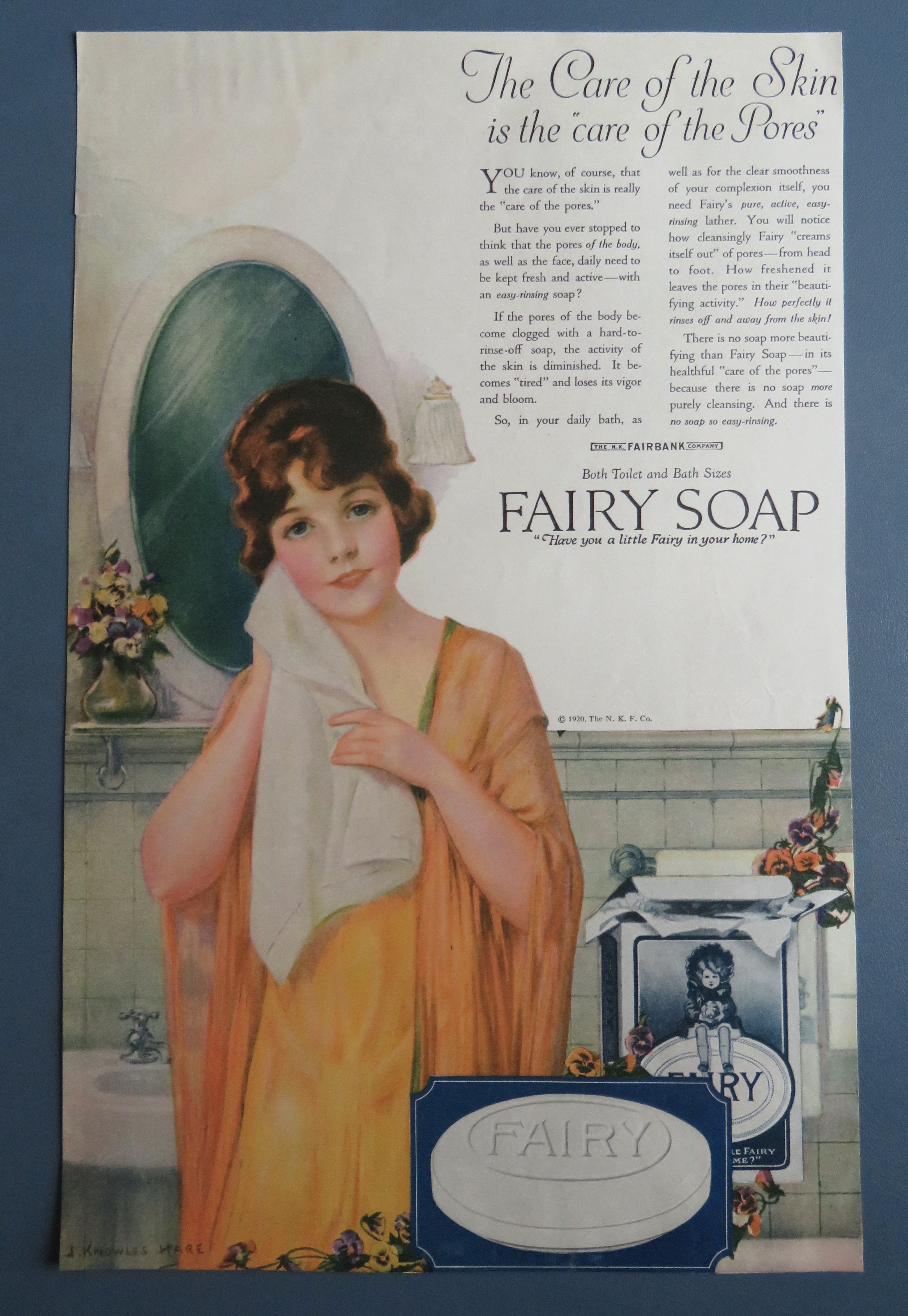 1920 Fairy Soap with Woman Washing Herself