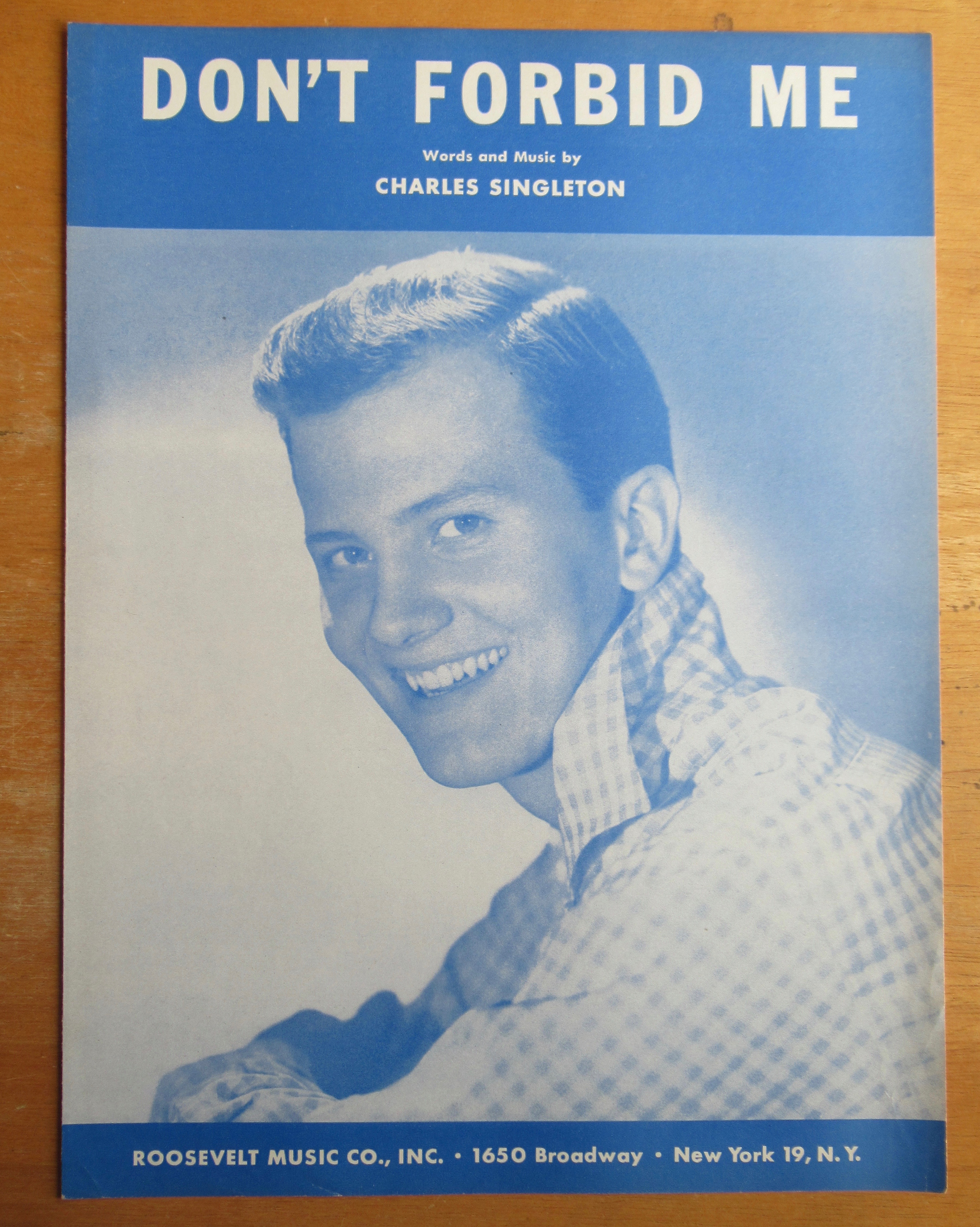 Sheet Music For 1956 Don't Forbid Me Pat Boone Cover