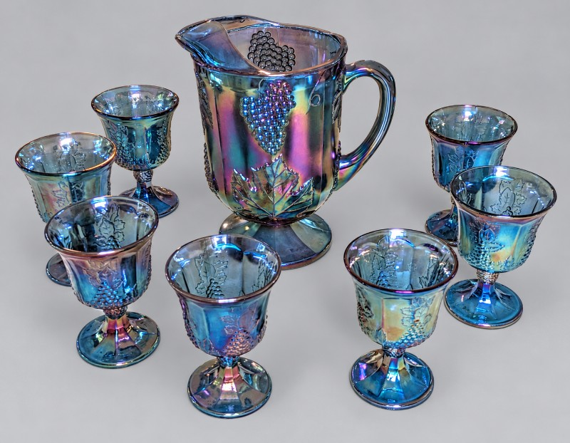 Carnival glass iced tea set