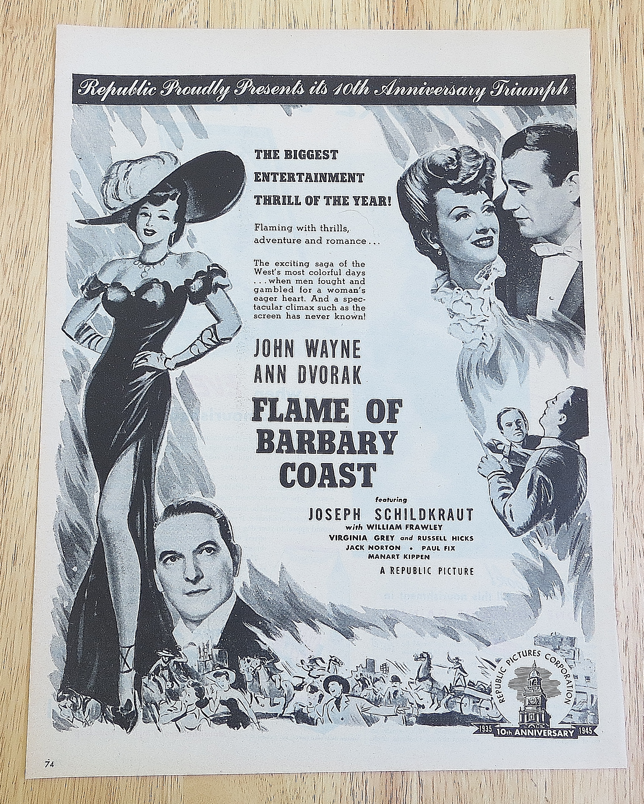 1945 Flame Of Barbary Coast With John Wayne