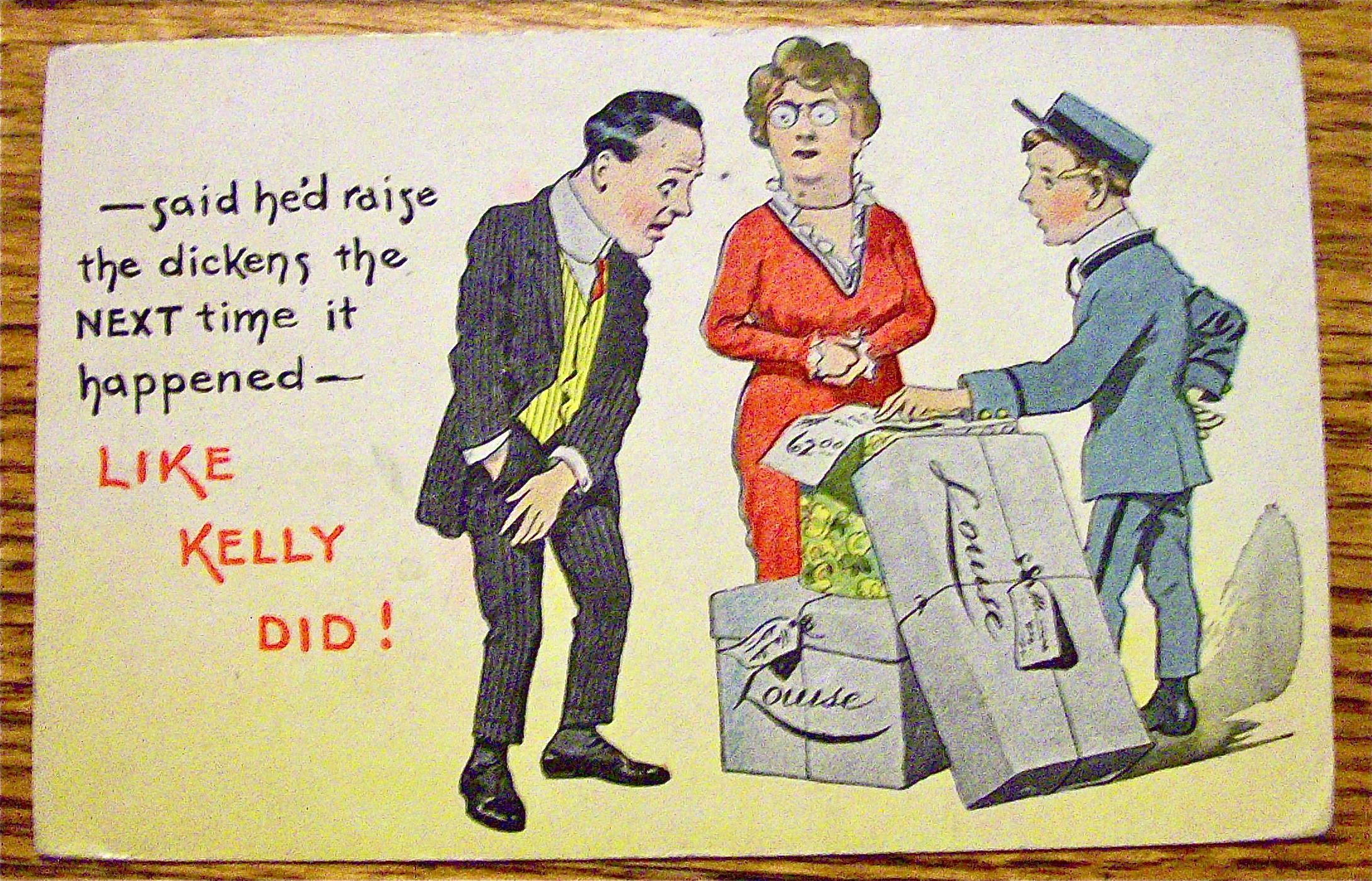 Delivery Man Waiting To Get Paid For Delivery Postcard