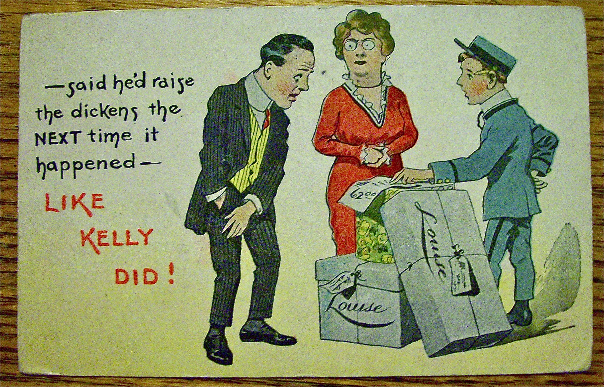 Delivery Man Waiting To Get Paid For Delivery Postcard