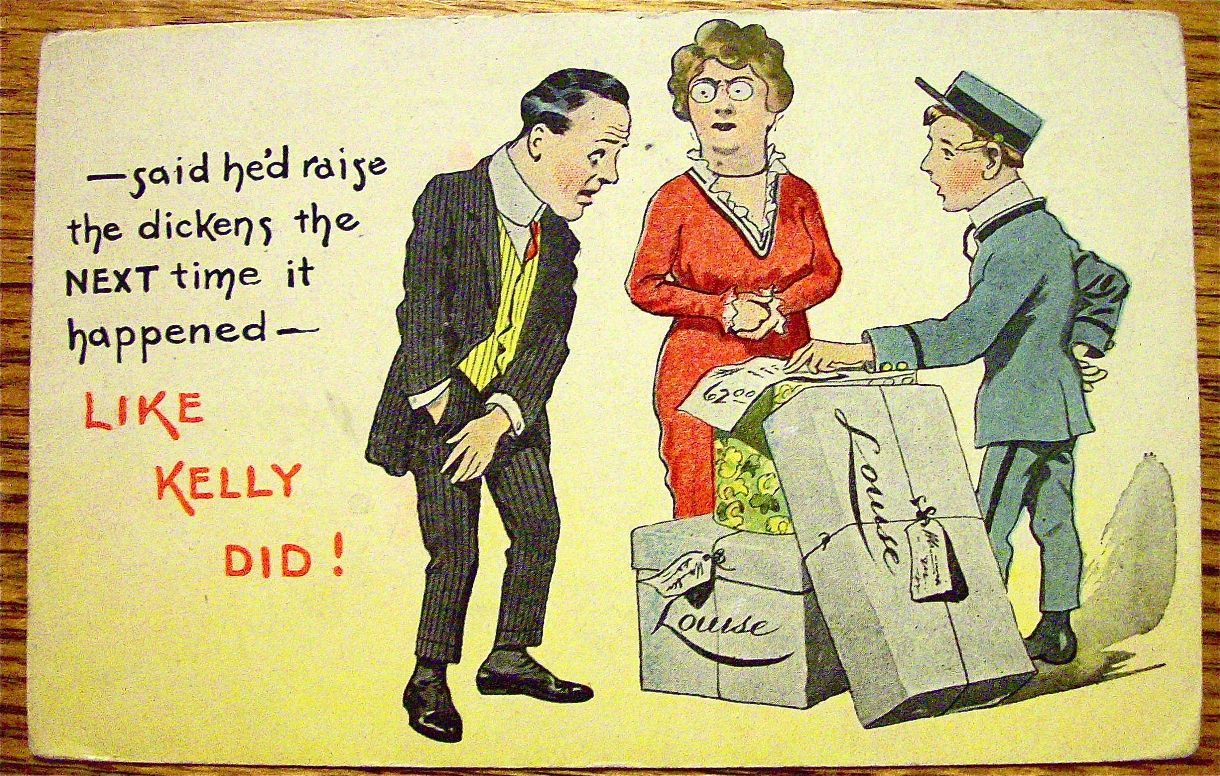 Delivery Man Waiting To Get Paid For Delivery Postcard