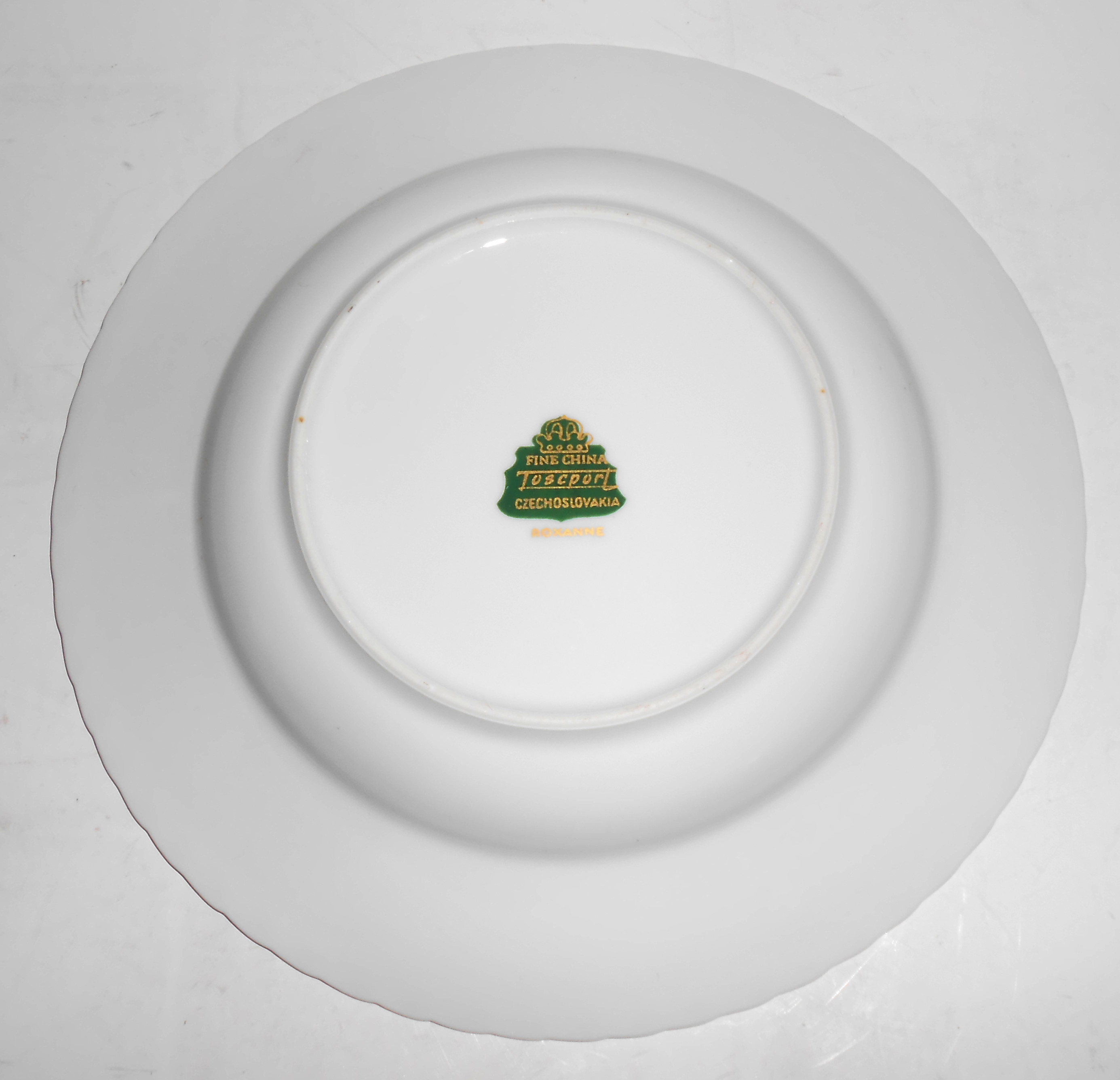 Toscport China Porcelain Gold Band Floral Roxanne Soup