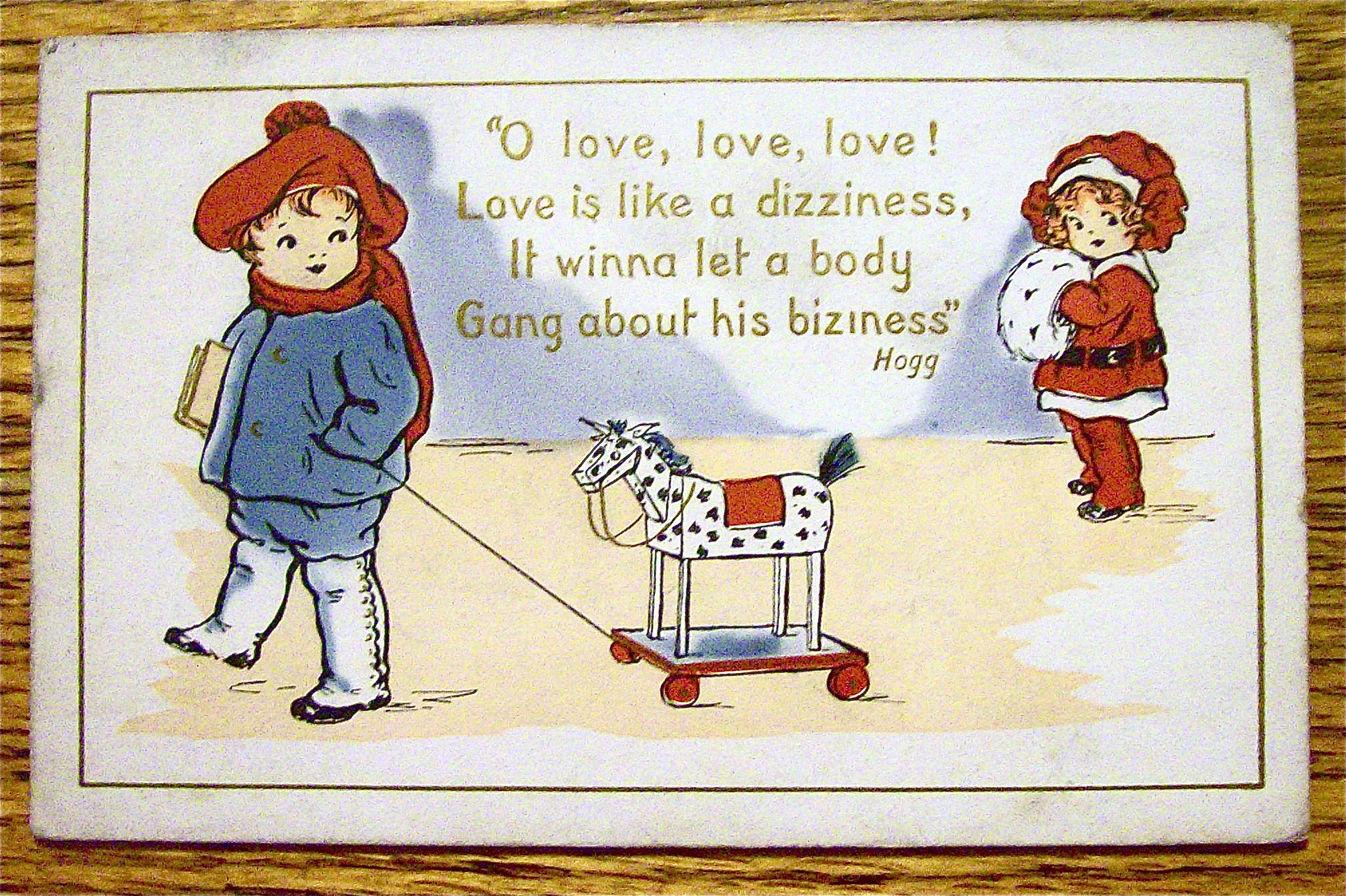 Boy Staring At A Girl Postcard
