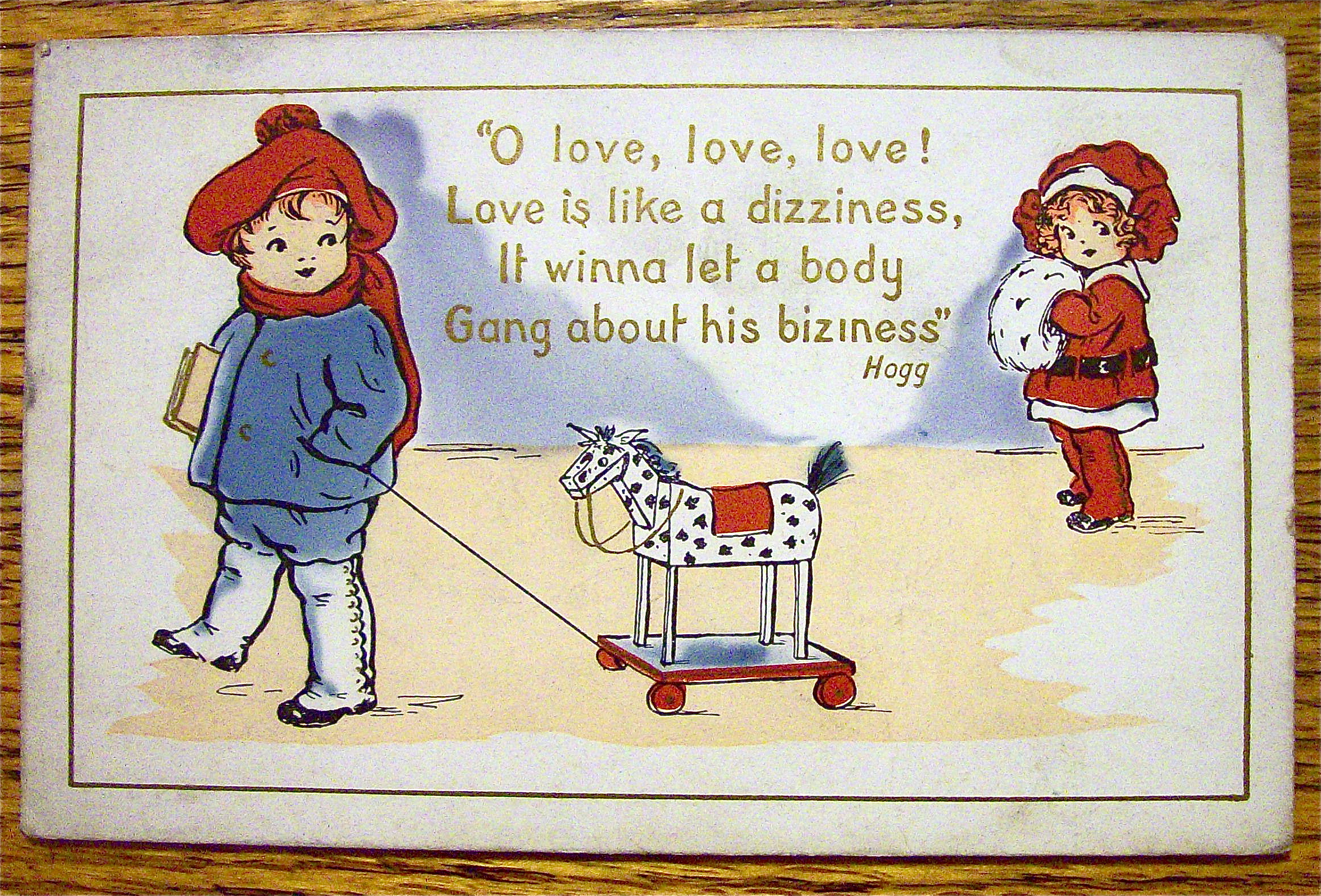 Boy Staring At A Girl Postcard