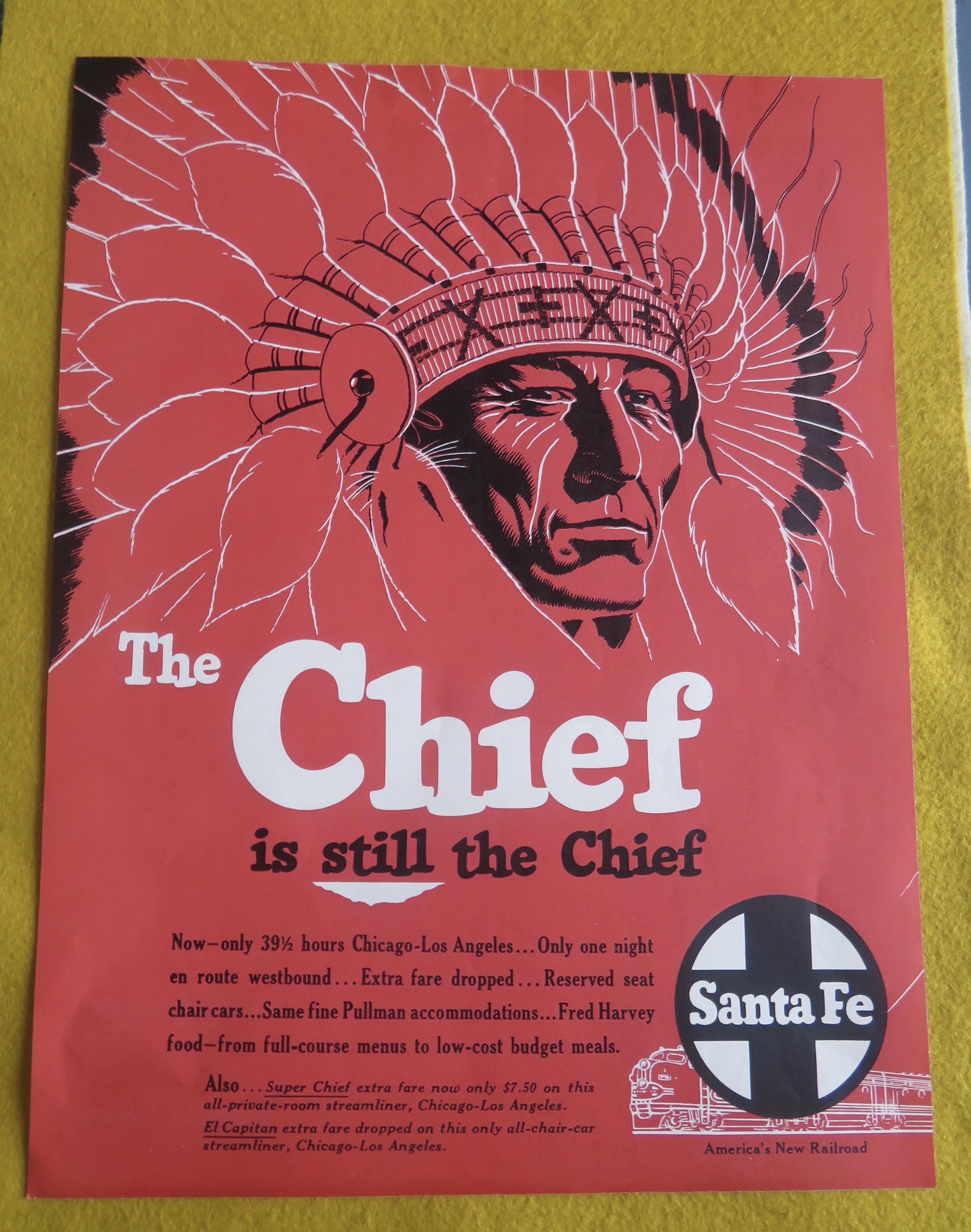 1954 Santa Fe Railroad with the Santa Fe Chief