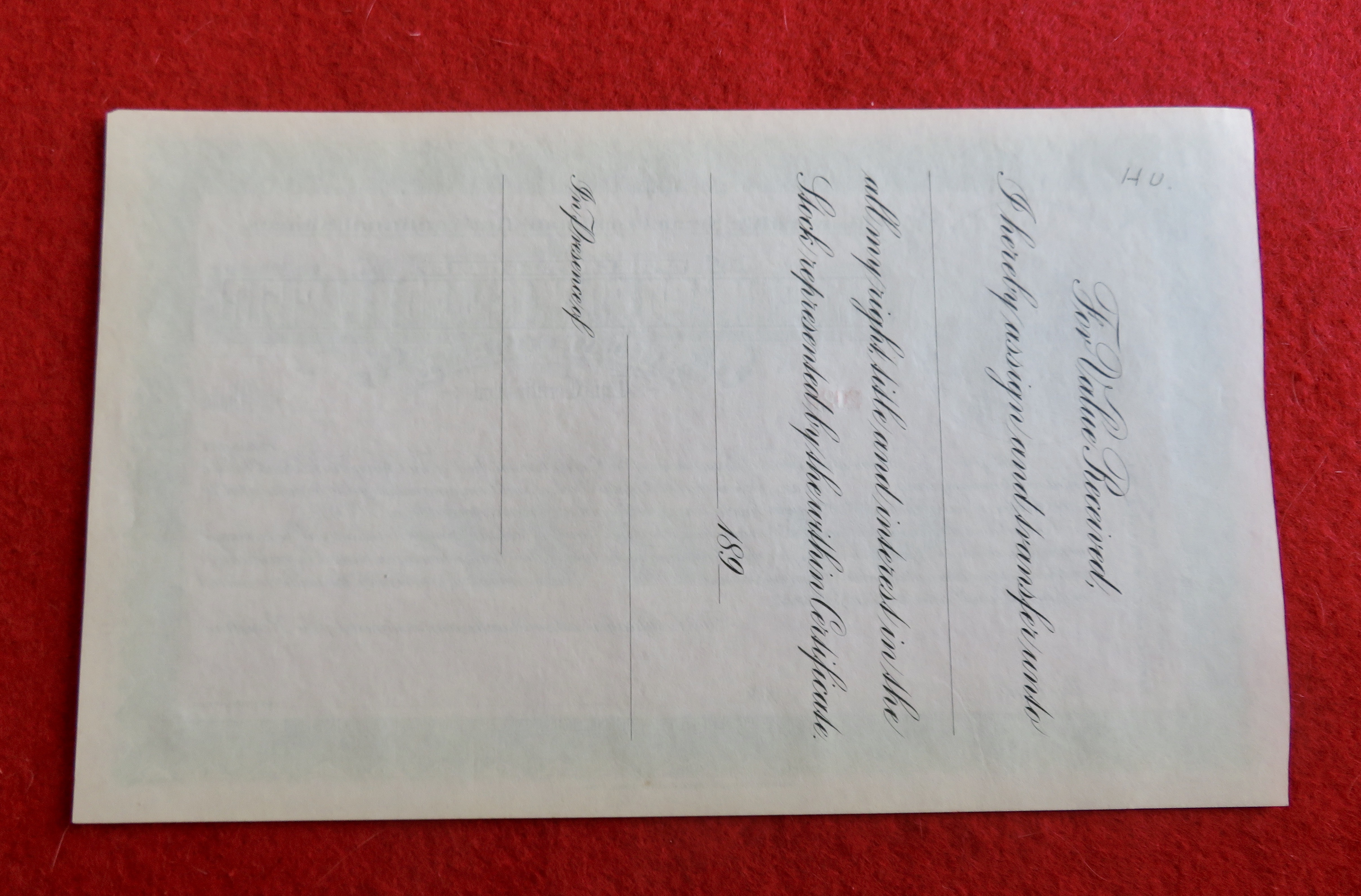 1898 Chicago, Rock Island & Pacific Stock Certificate