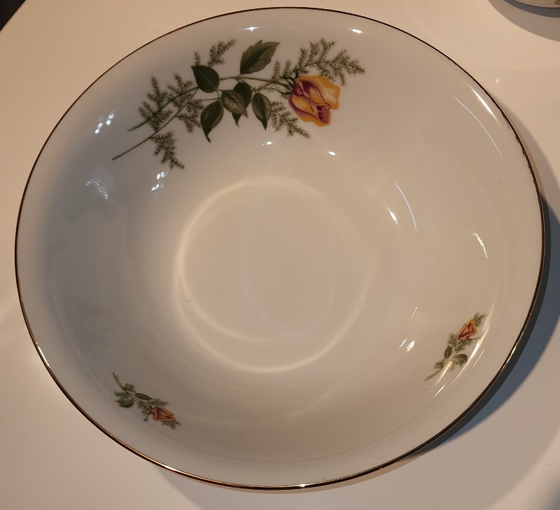 Vintage Kahla GDR East German Porcelain Dinnerware Set - Yellow Rose Pattern