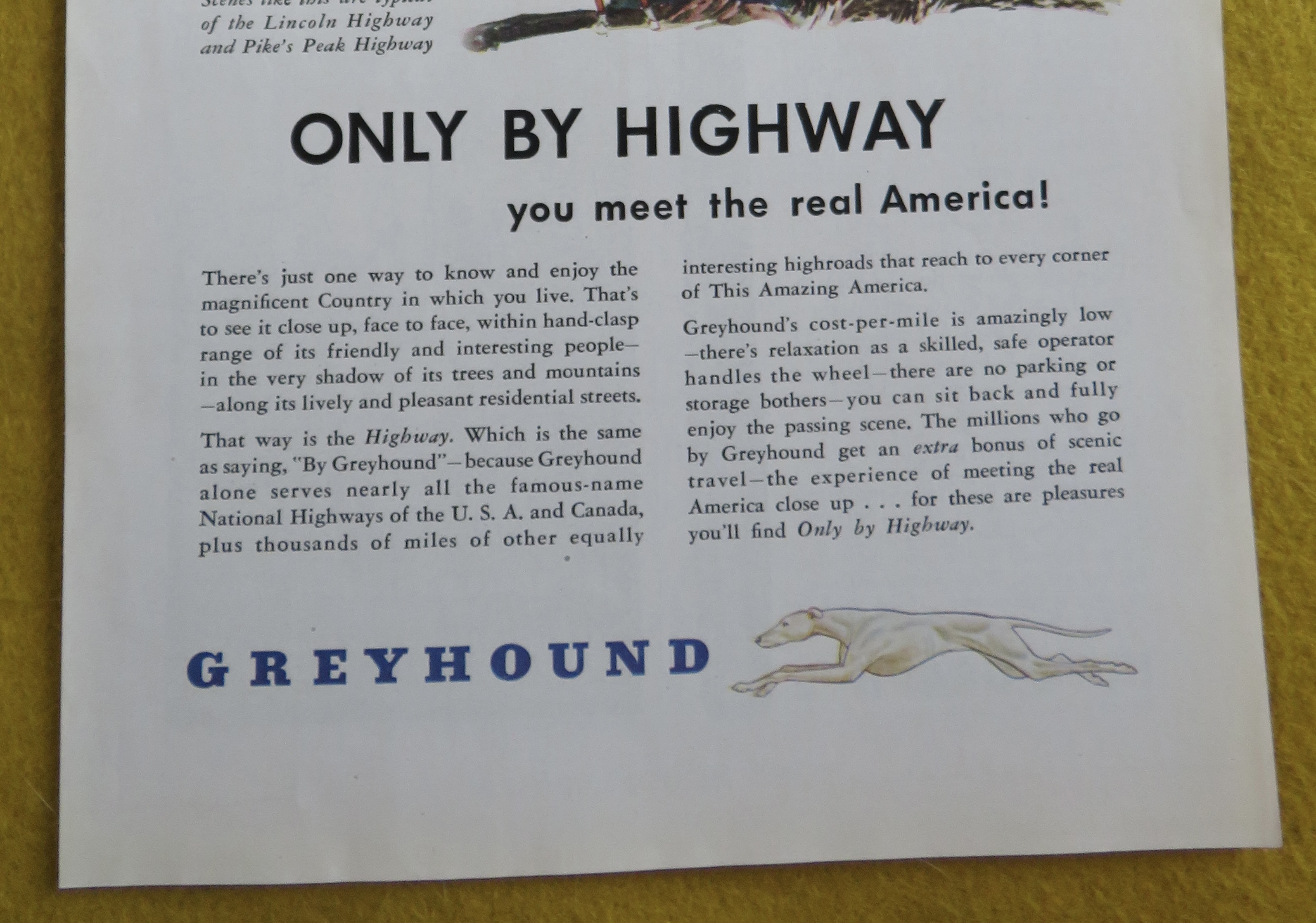 1946 Greyhound with Woman & Child Talking To Man
