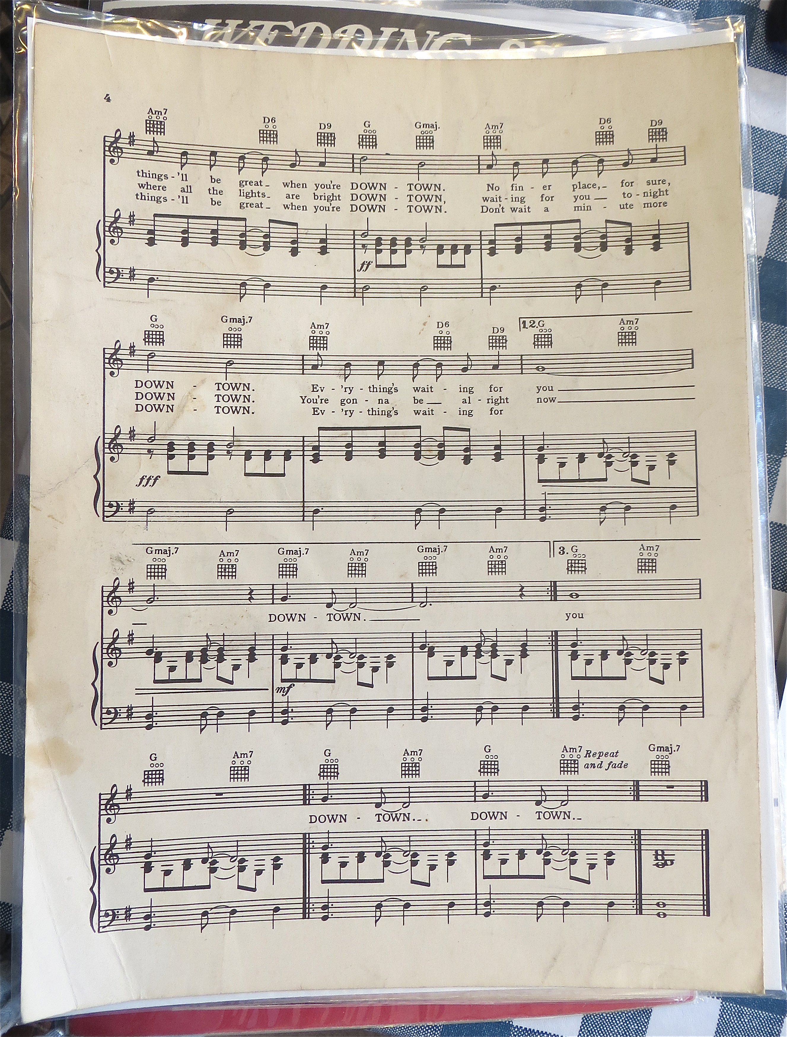 Sheet Music For 1964 Downtown