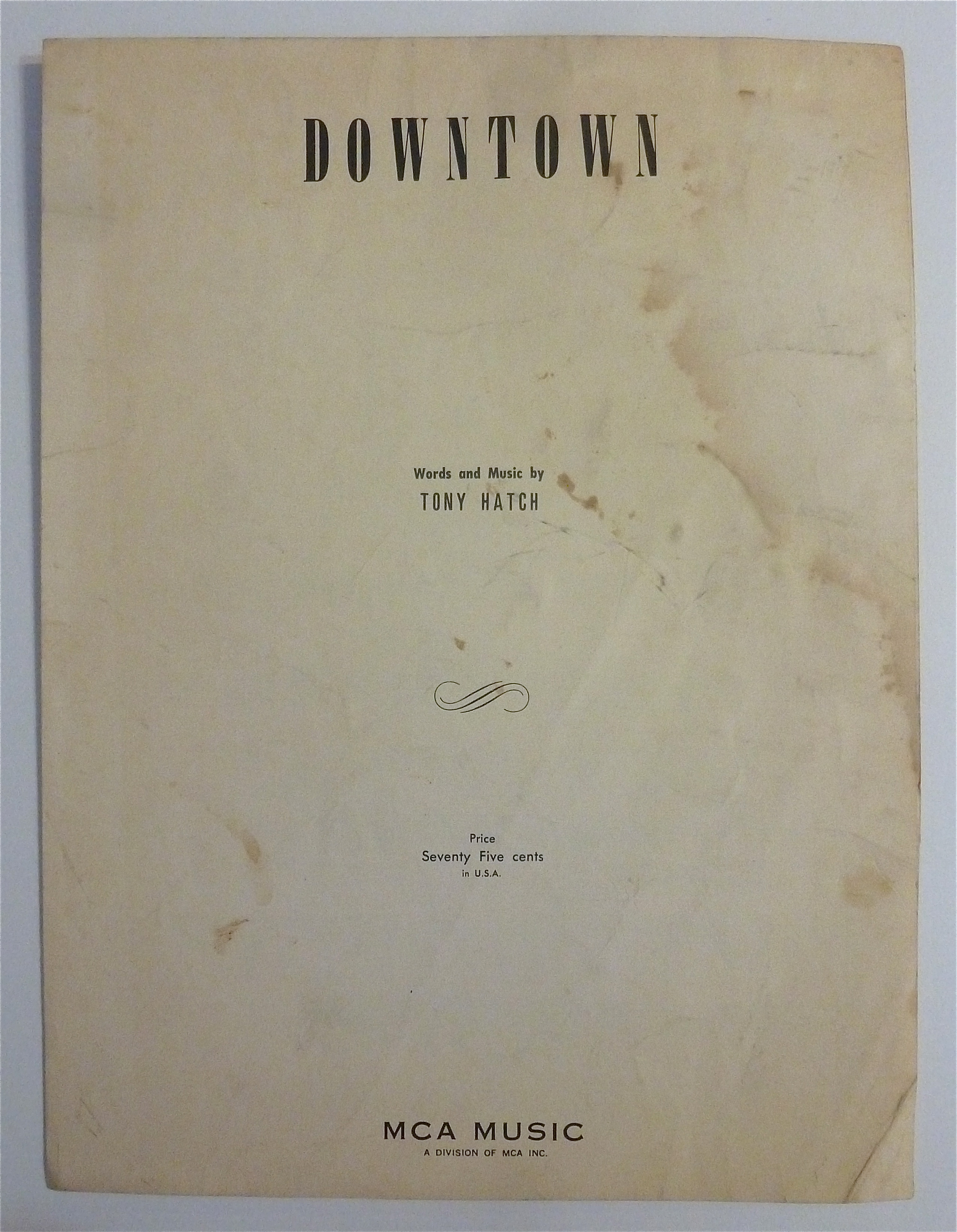 Sheet Music For 1964 Downtown