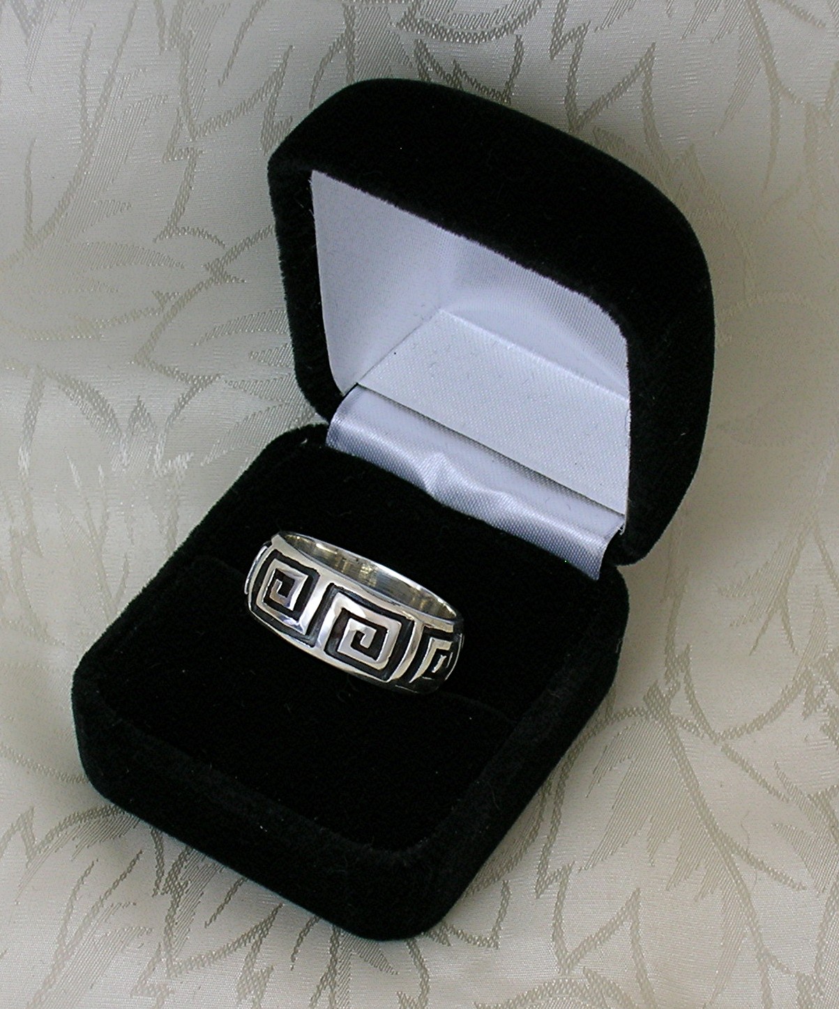 Sterling Silver Greek Key Band Ring...