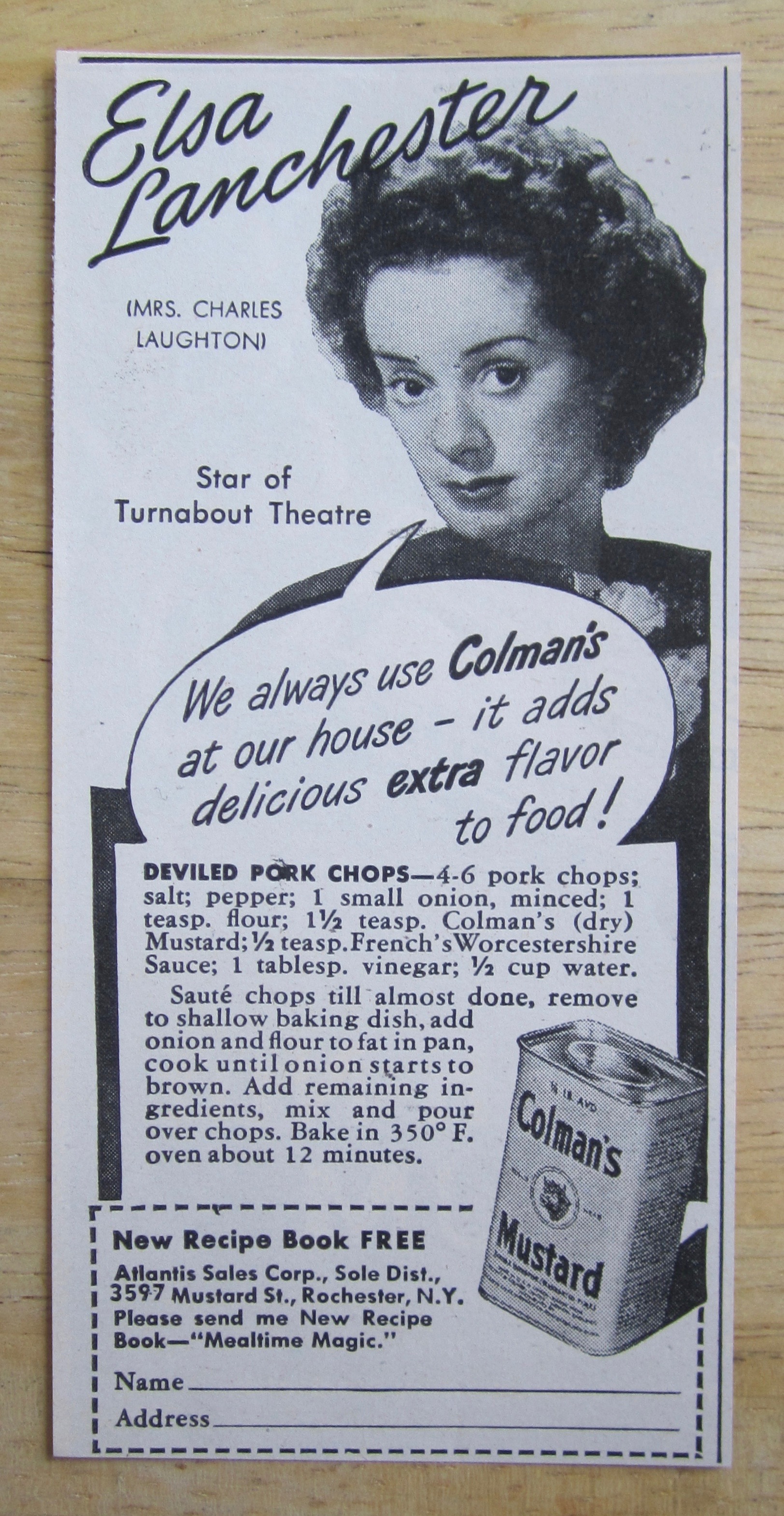 1945 Colman's Mustard with Elsa Lanchester