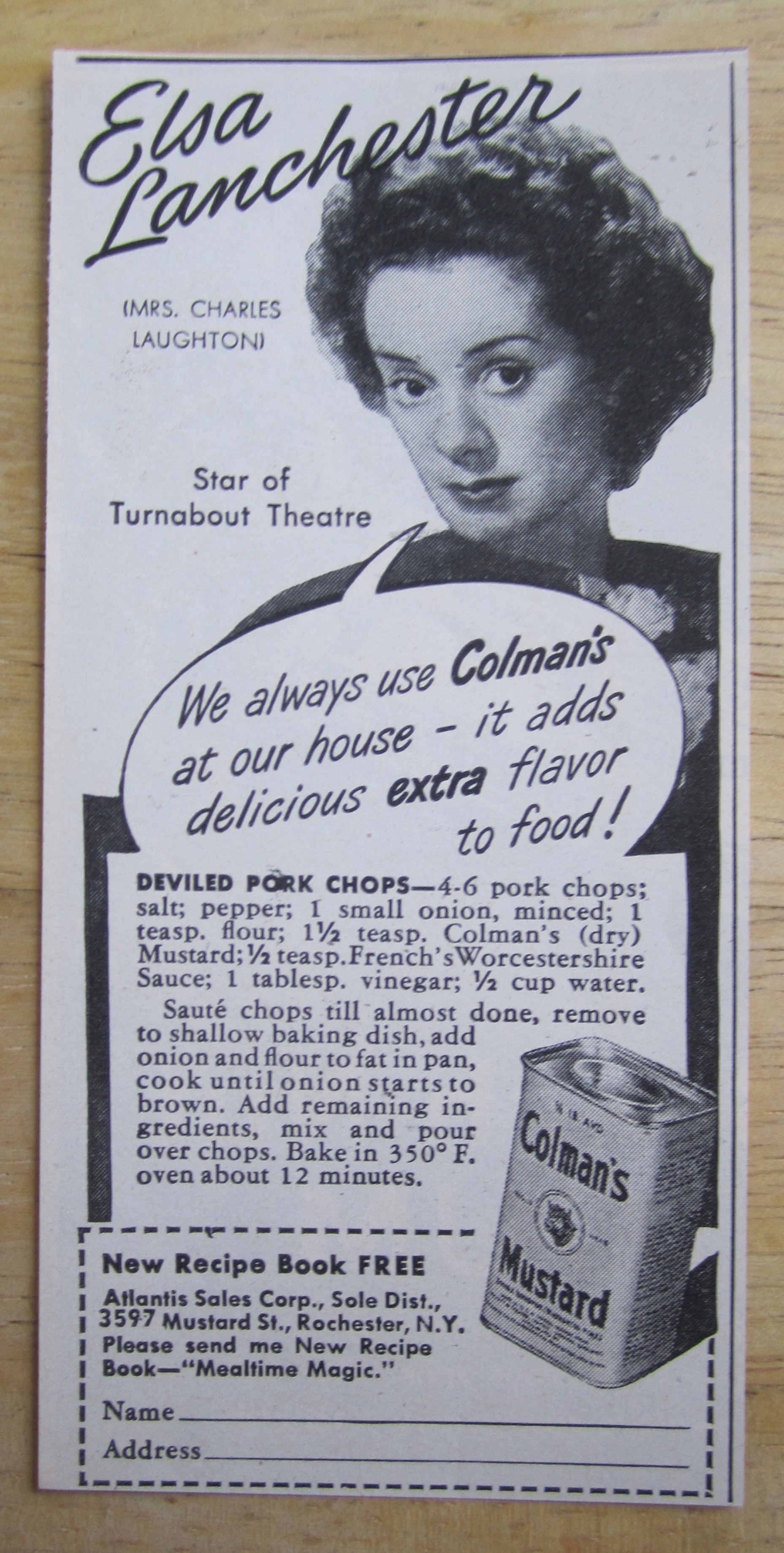 1945 Colman's Mustard with Elsa Lanchester