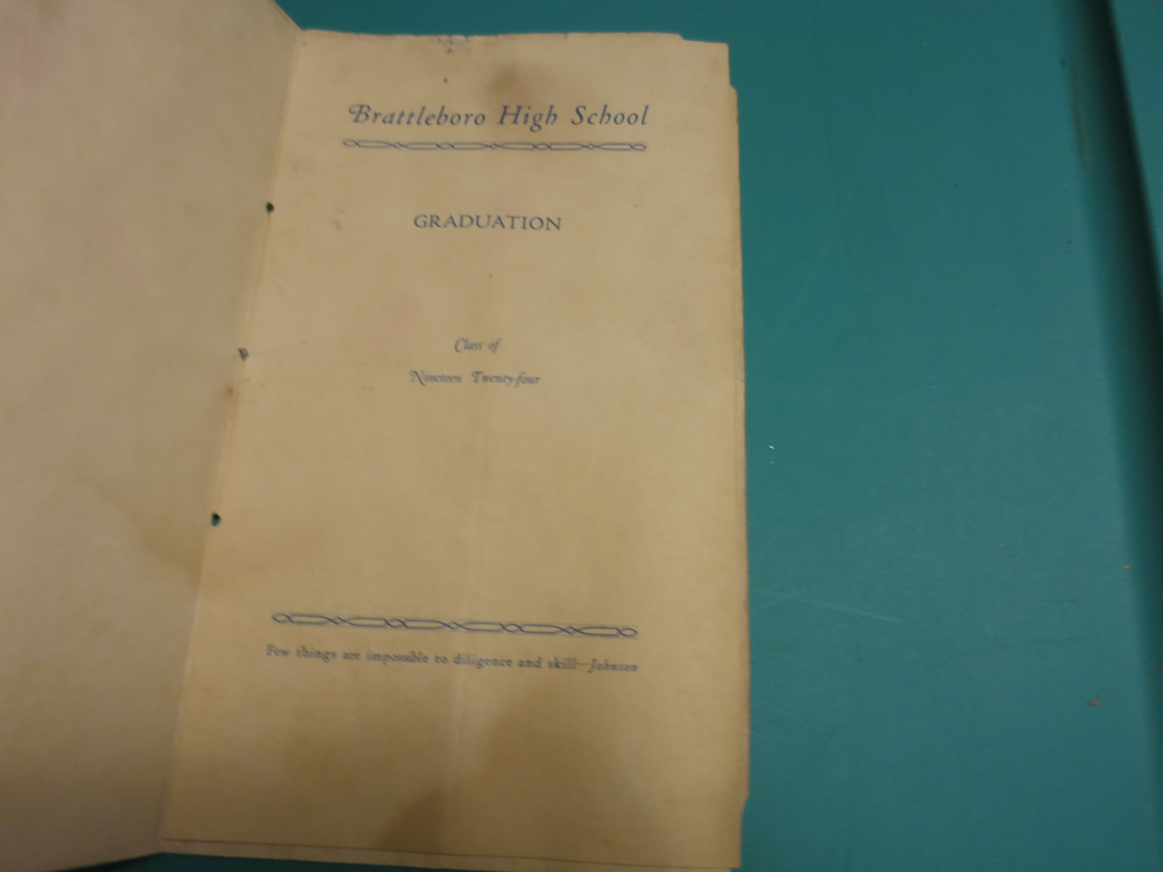 Brattleboro Vermont, 1924 Commencement