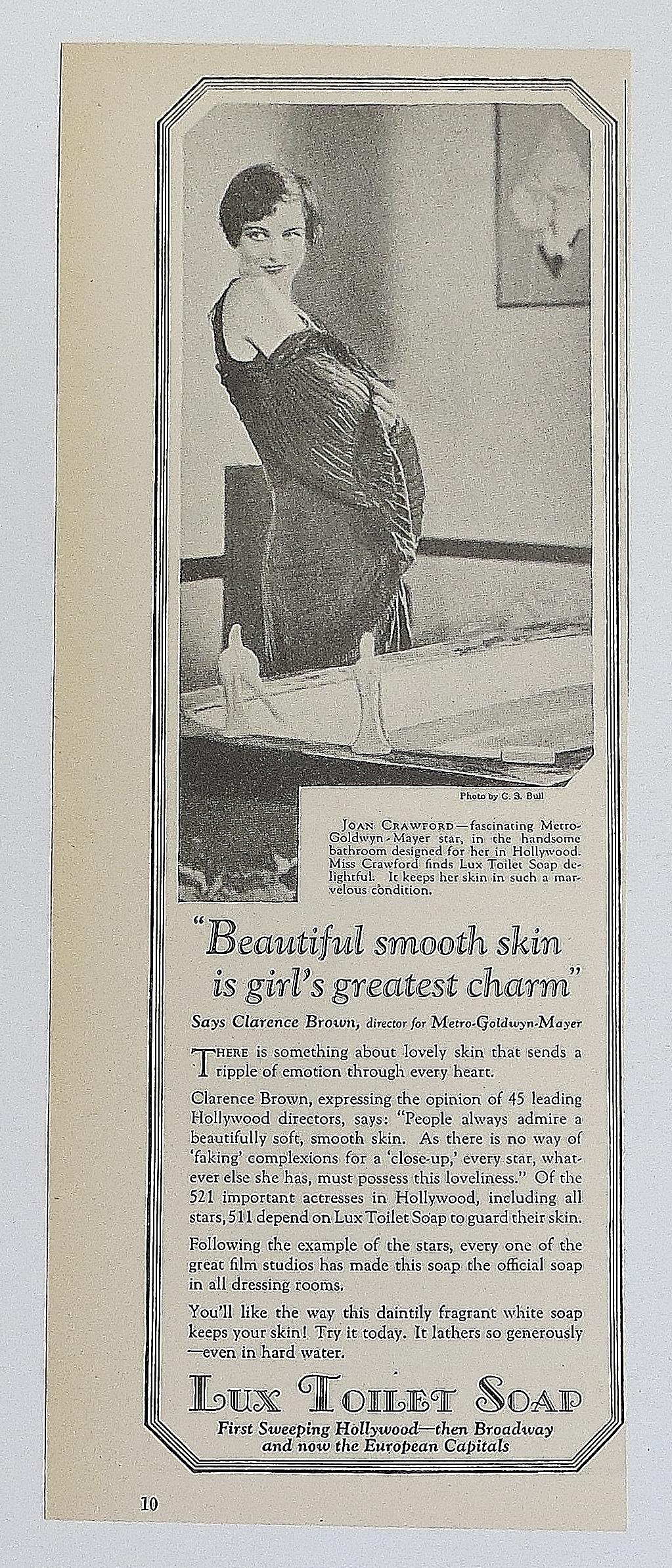 1930 Lux Toilet Soap With Joan Crawford