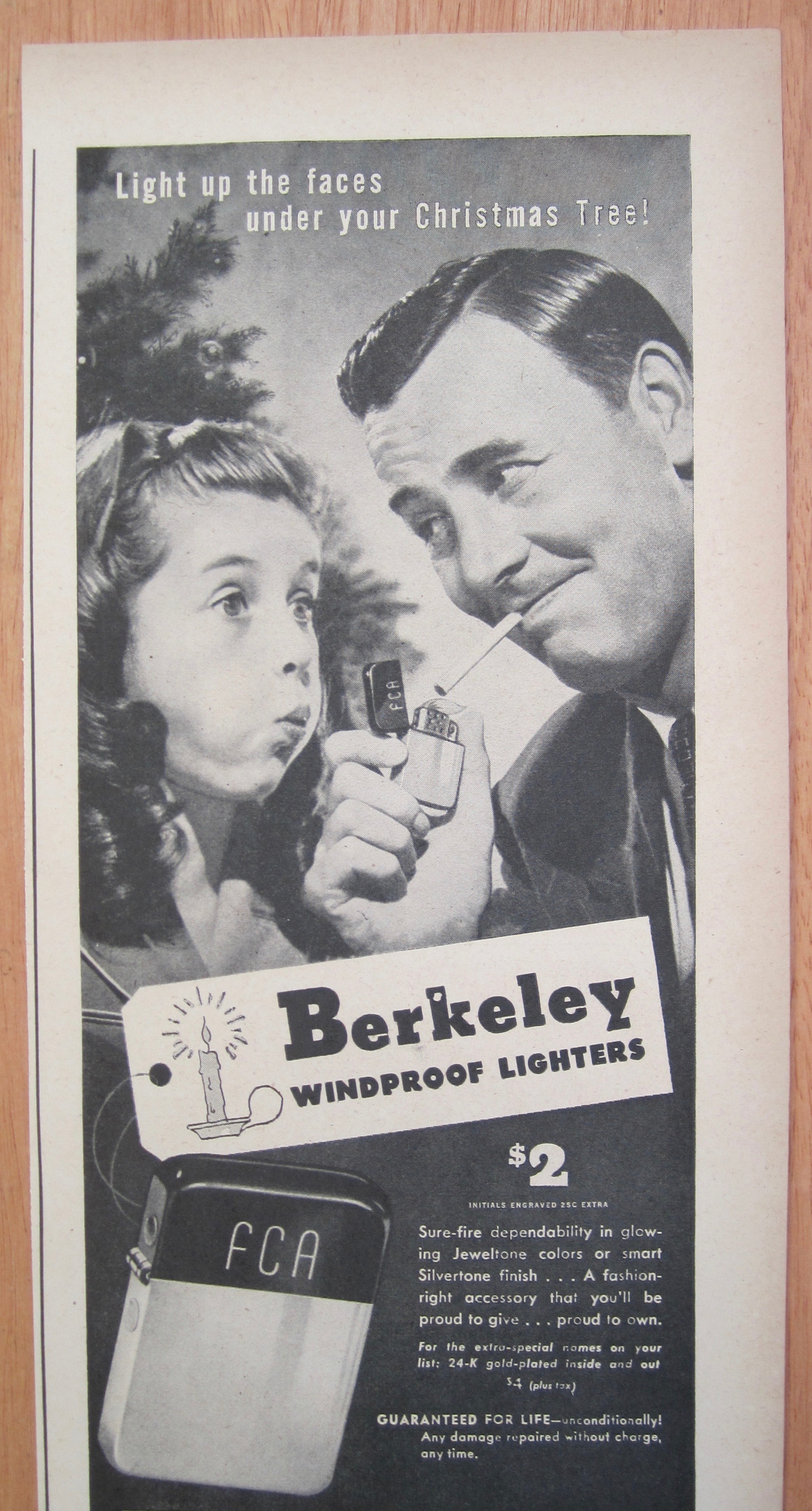 1946 Berkeley Windproof Lighter w/Girl Blows at Lighter