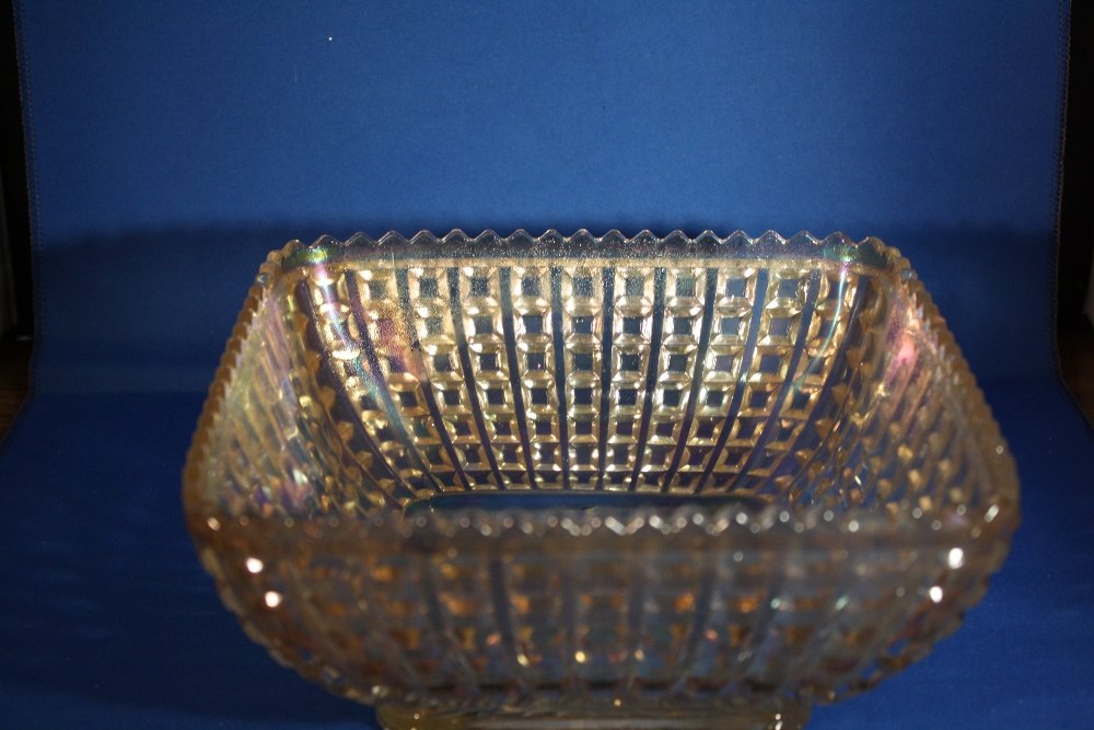 Square Carnival Glass Bowl