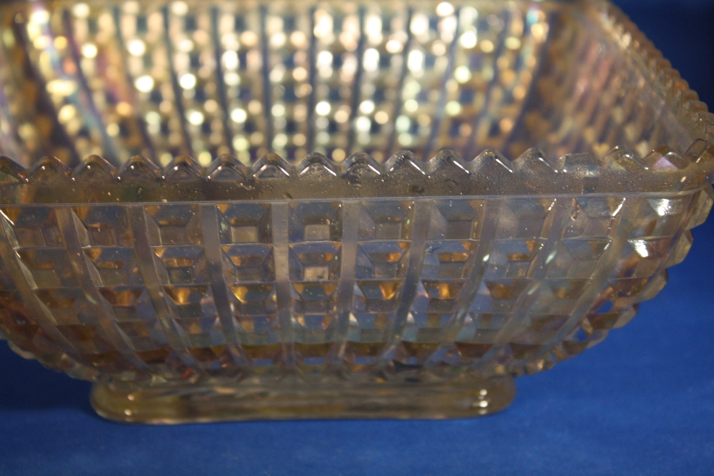Square Carnival Glass Bowl