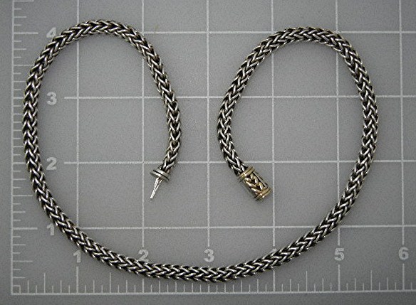 18K Gold Sterling Silver Wheat Necklace Indonesia